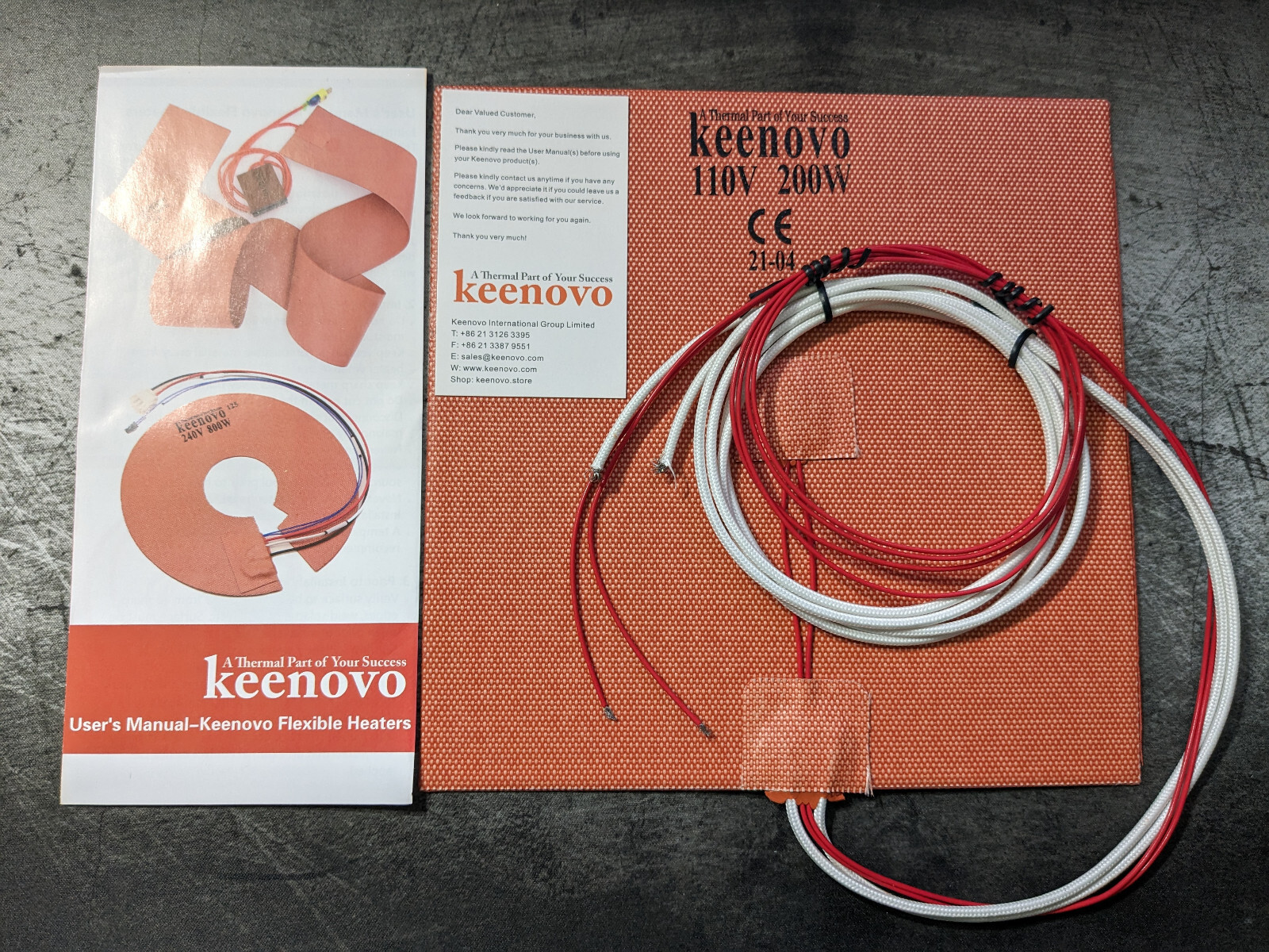 Keenovo silicone heat pad for 3D printer 200x200 110V 200W 