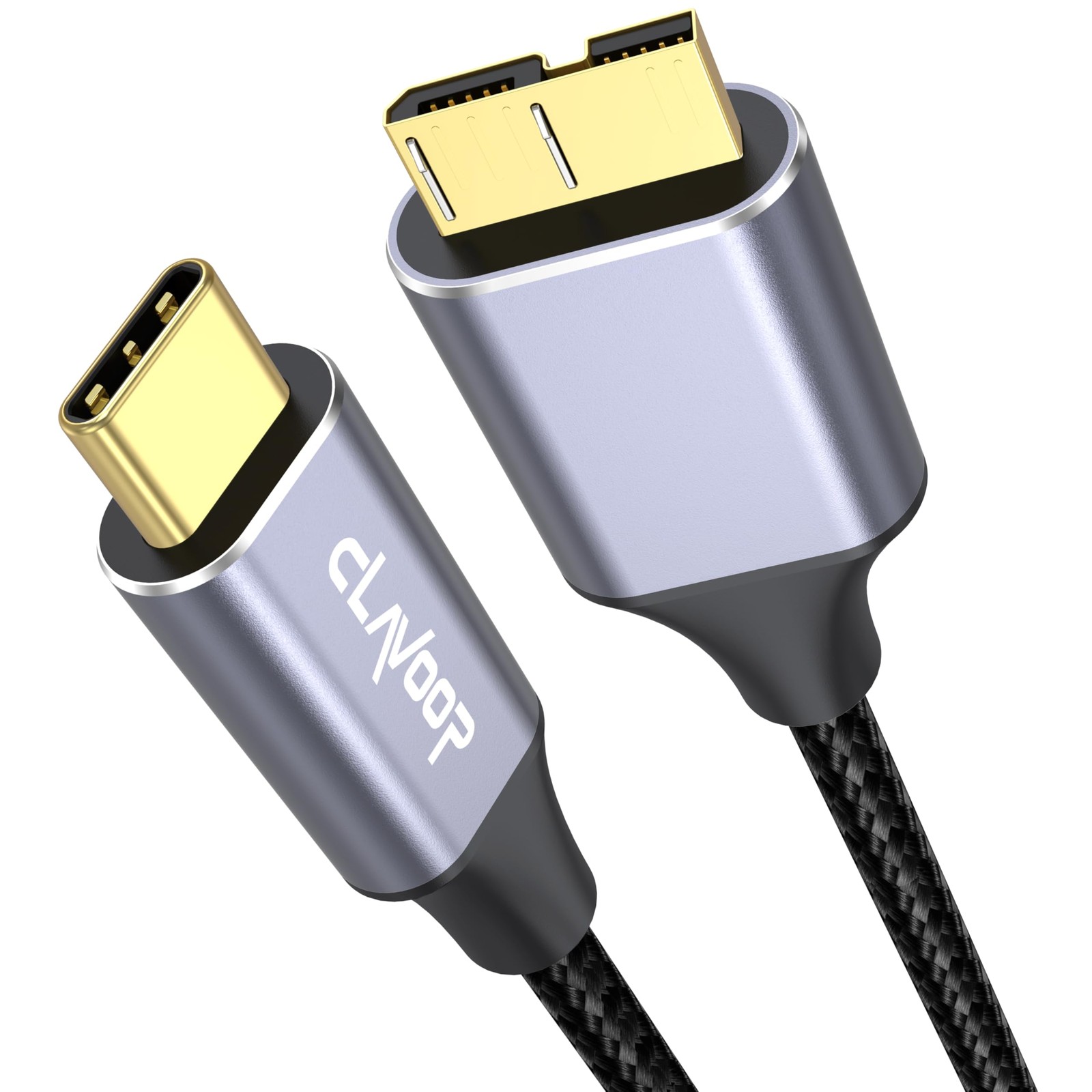 External Hard Drive Cable USB C 1.5FT, 10Gbps Micro B 3.0 to Type C 1.5 Feet