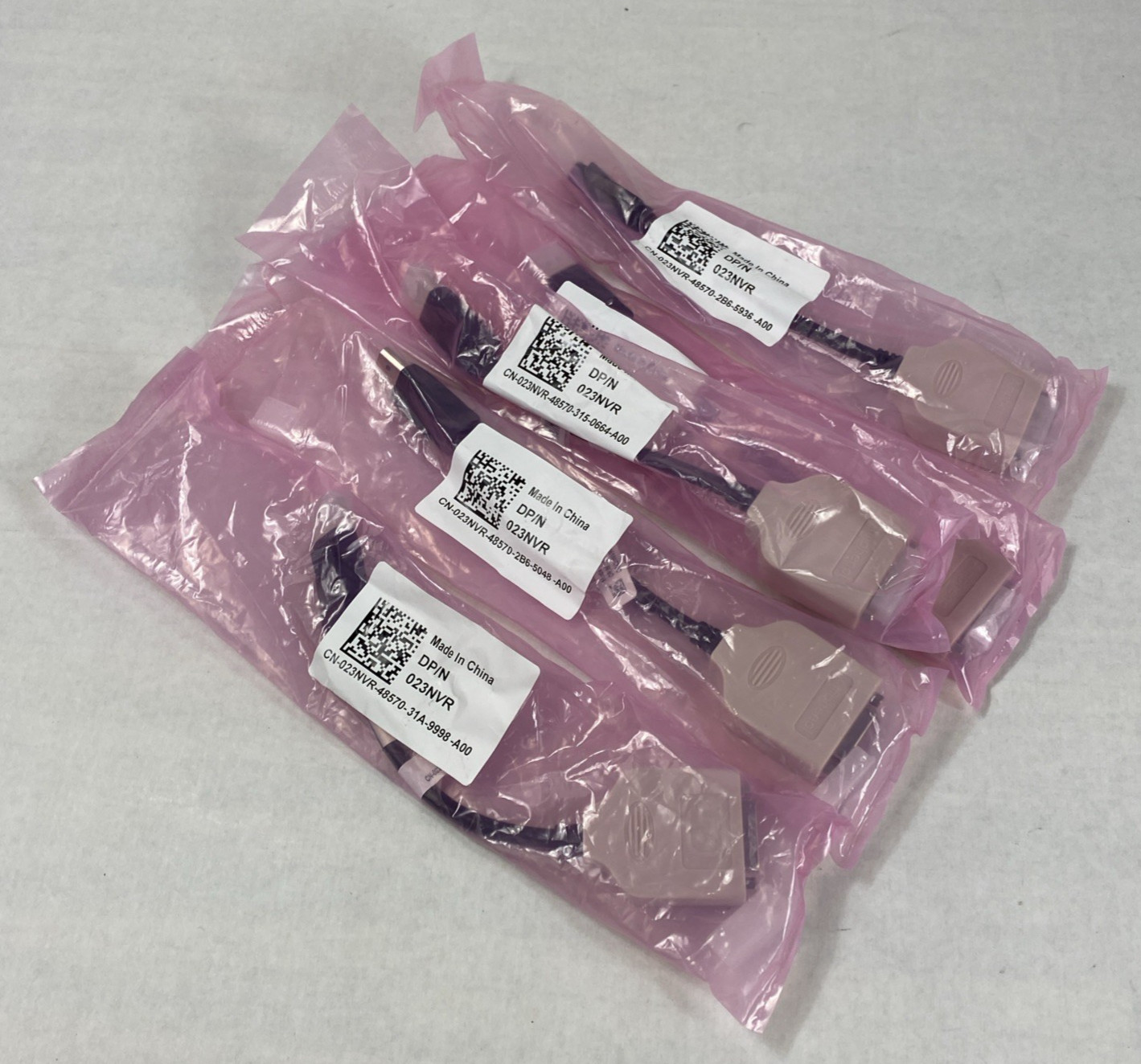 Dell DP/N 023NVR Display Port to DVI Video Adapter Cable (Lot of 5)