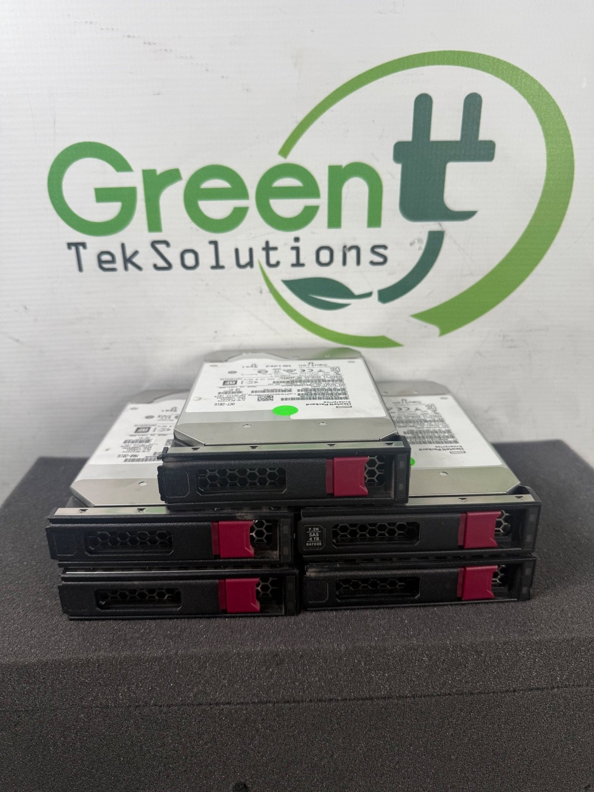 Lot of 5x HPE 10TB SAS 7.2K 3.5" HDD HUH721010AL5204 MB010000JWAYK w/Caddies