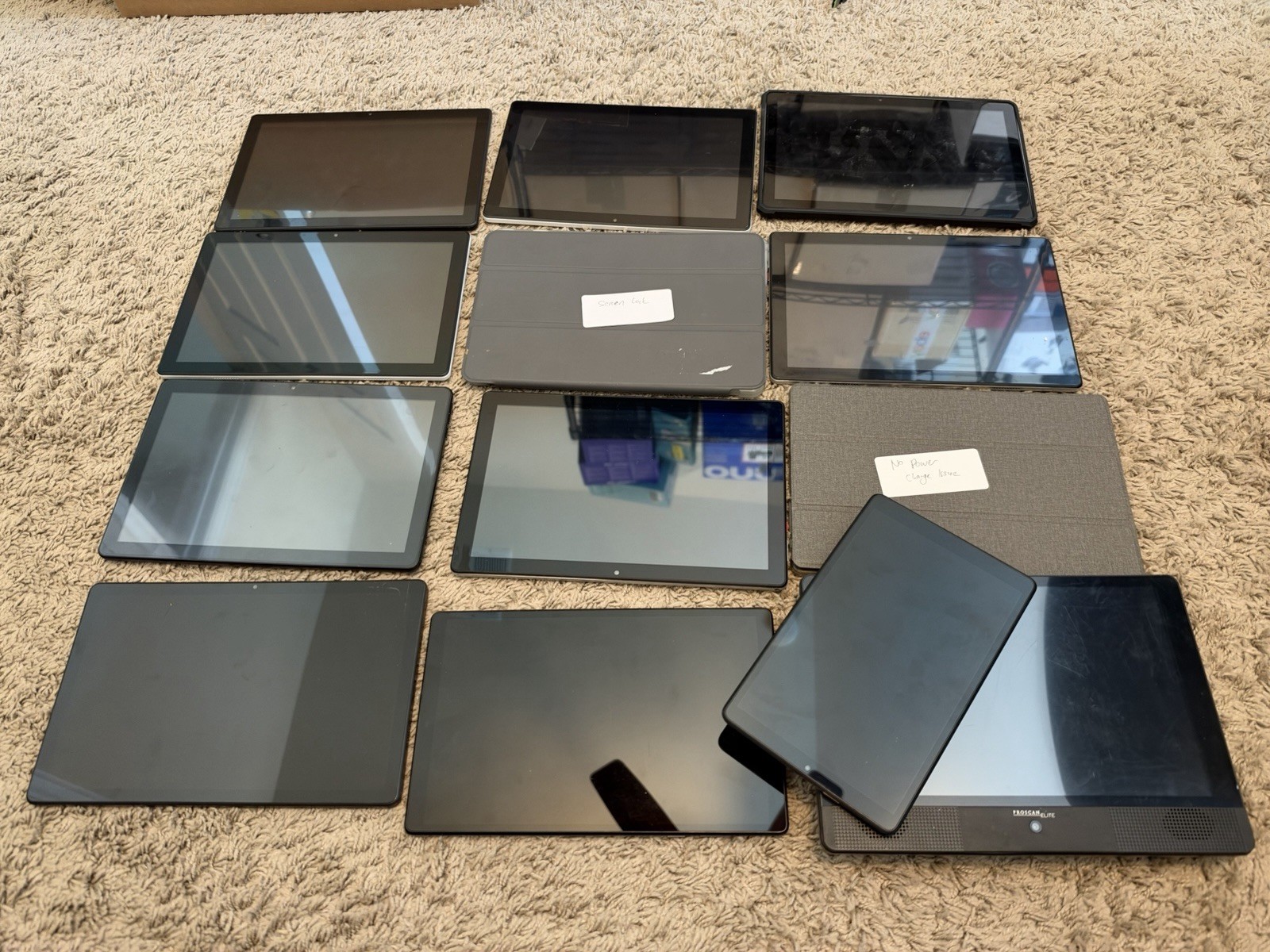 Mixed Tablet Lot of 13 Lenovo  & More Unbranded Tablets For Parts