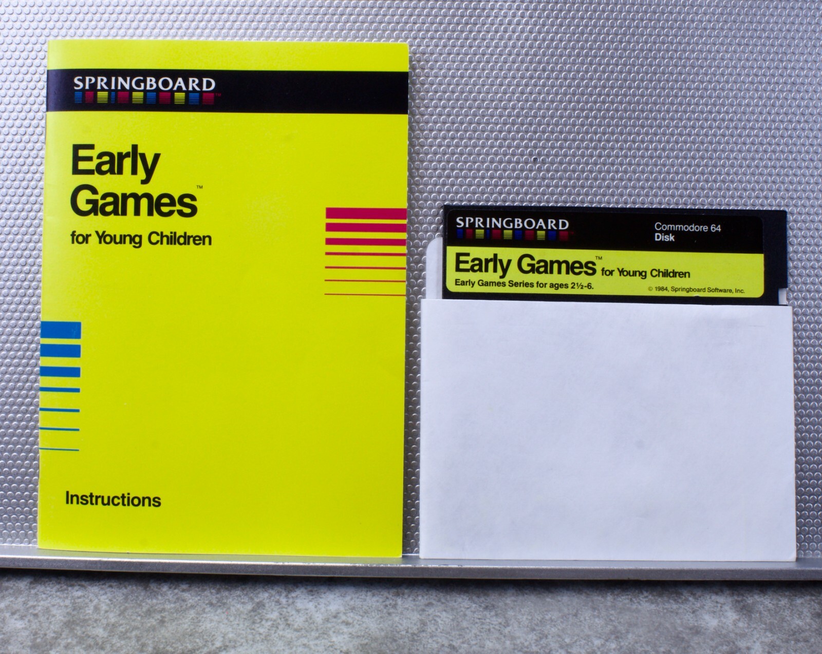 EARLY GAMES COMMODORE 64 5 1/4 DISK COMPLETE BOX MANUAL SPRINGBOARD SOFTWARE