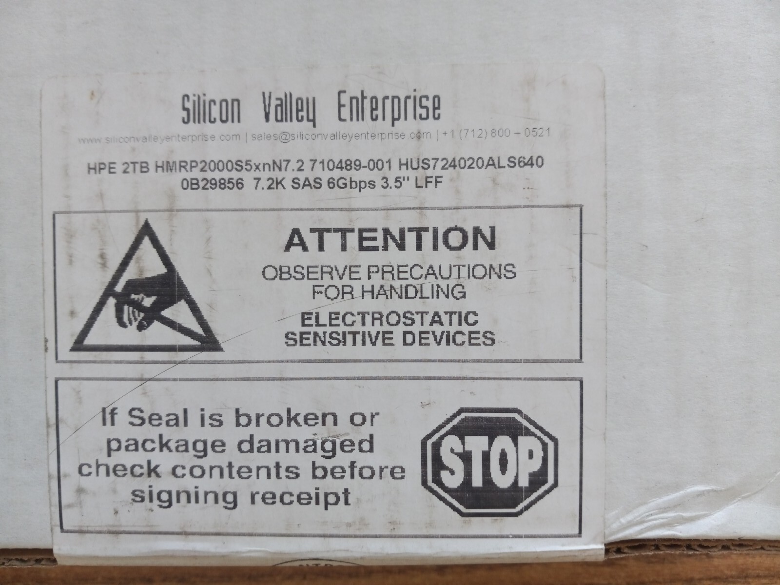 HP 2TB SAS 6G 7.2K LFF NL 3.5" HDD for M6720 3PAR StoreServ HMRP2000S5xnN7.2