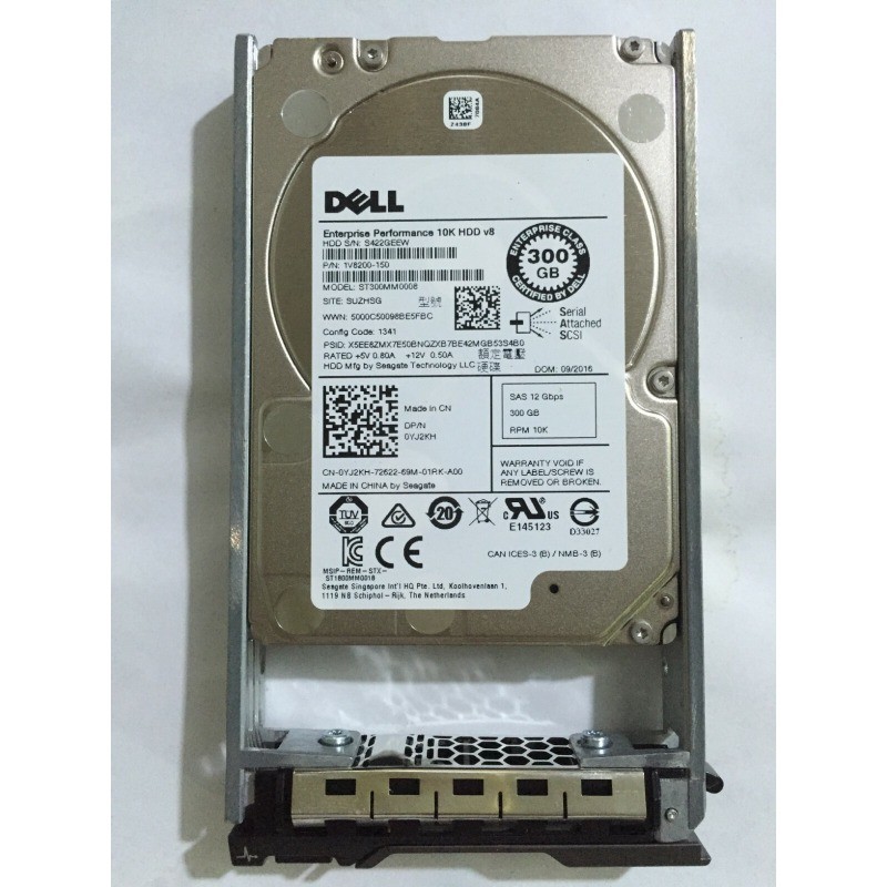 YJ2KH FOR DELL 300GB 10K 12GBPS SAS 2.5'' ENTERPRISE HARD DRIVE W/TRAY 0YJ2KH