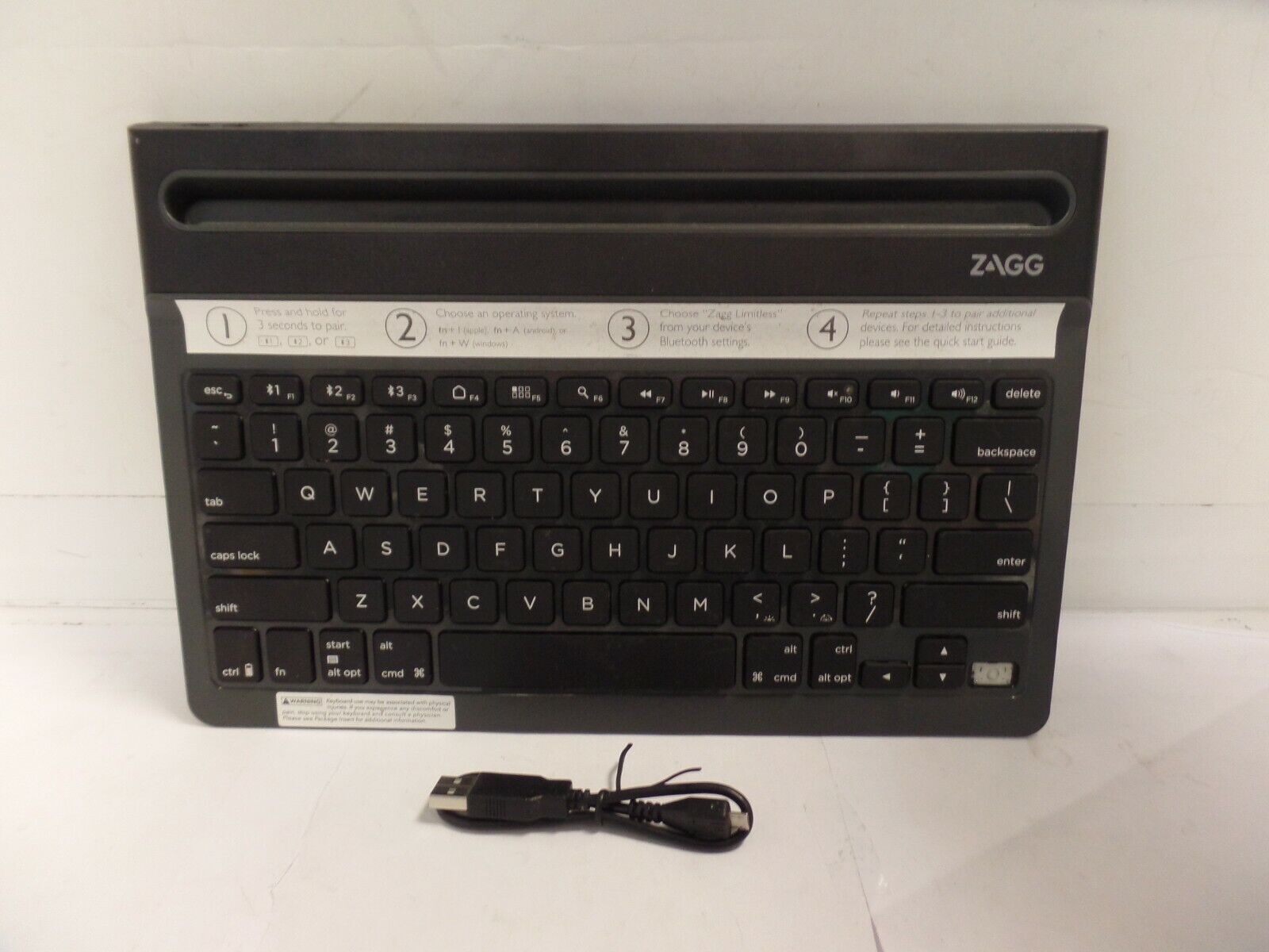ZAGG Limitless, Full-Size Multi-Device Universal Bluetooth Backlit Keyboard READ