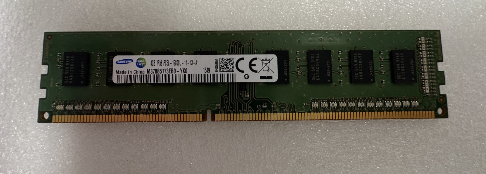 Samsung 4GB DDR3 12800U-11-13-A1 SDRAM RAM Memory (M378B5173EB0-YK0)