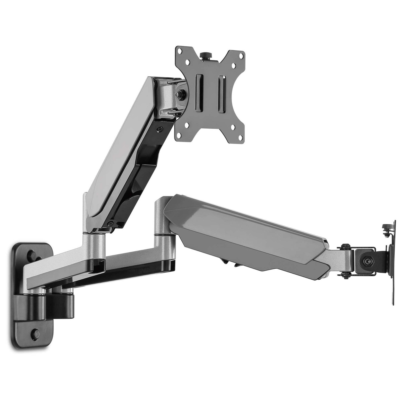 AVLT Dual Monitor Wall Mount for 13-32" Screens, Full Motion - Silver