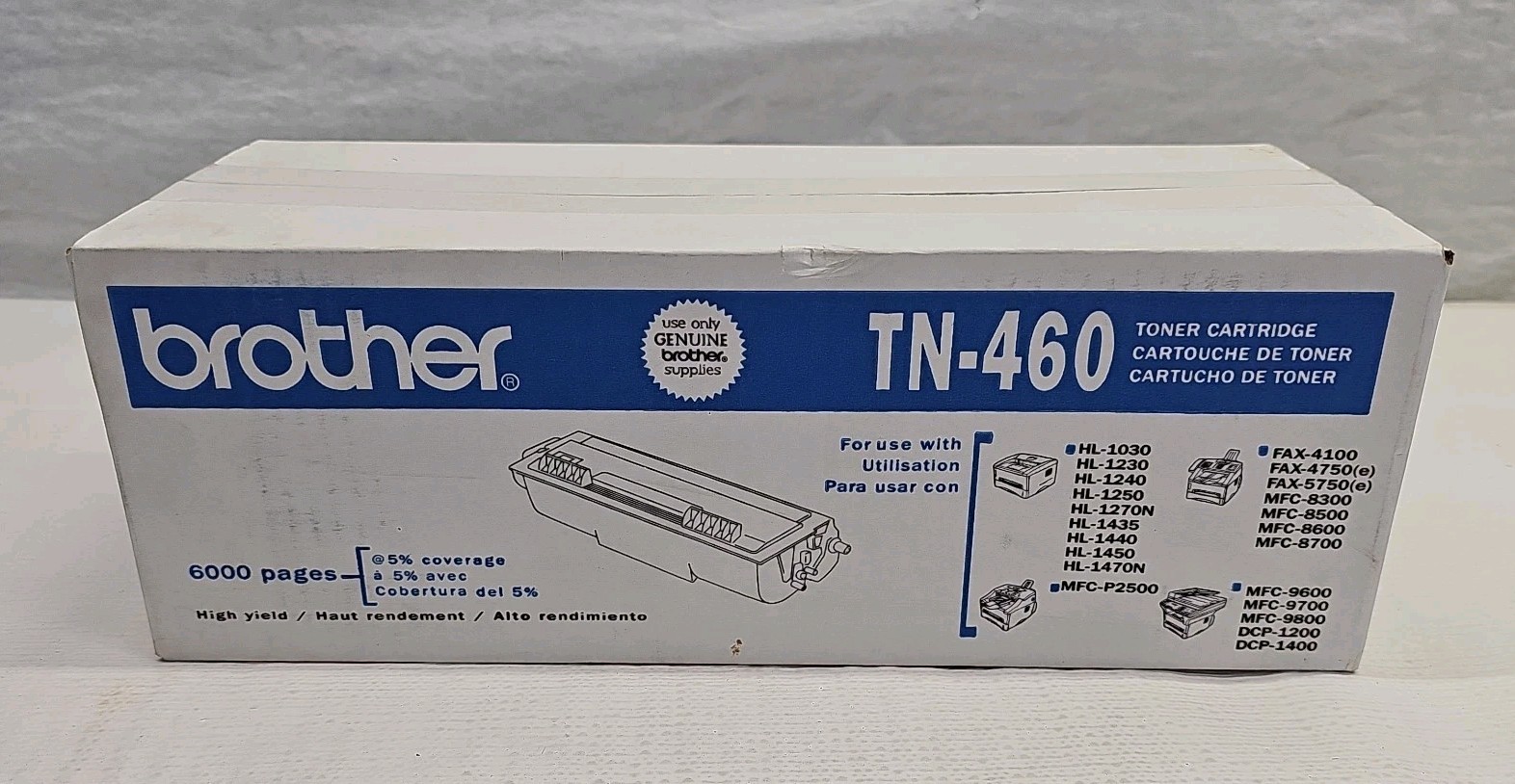 Genuine Brother TN-460 High-Yield Black Toner Cartridge **SEALED**