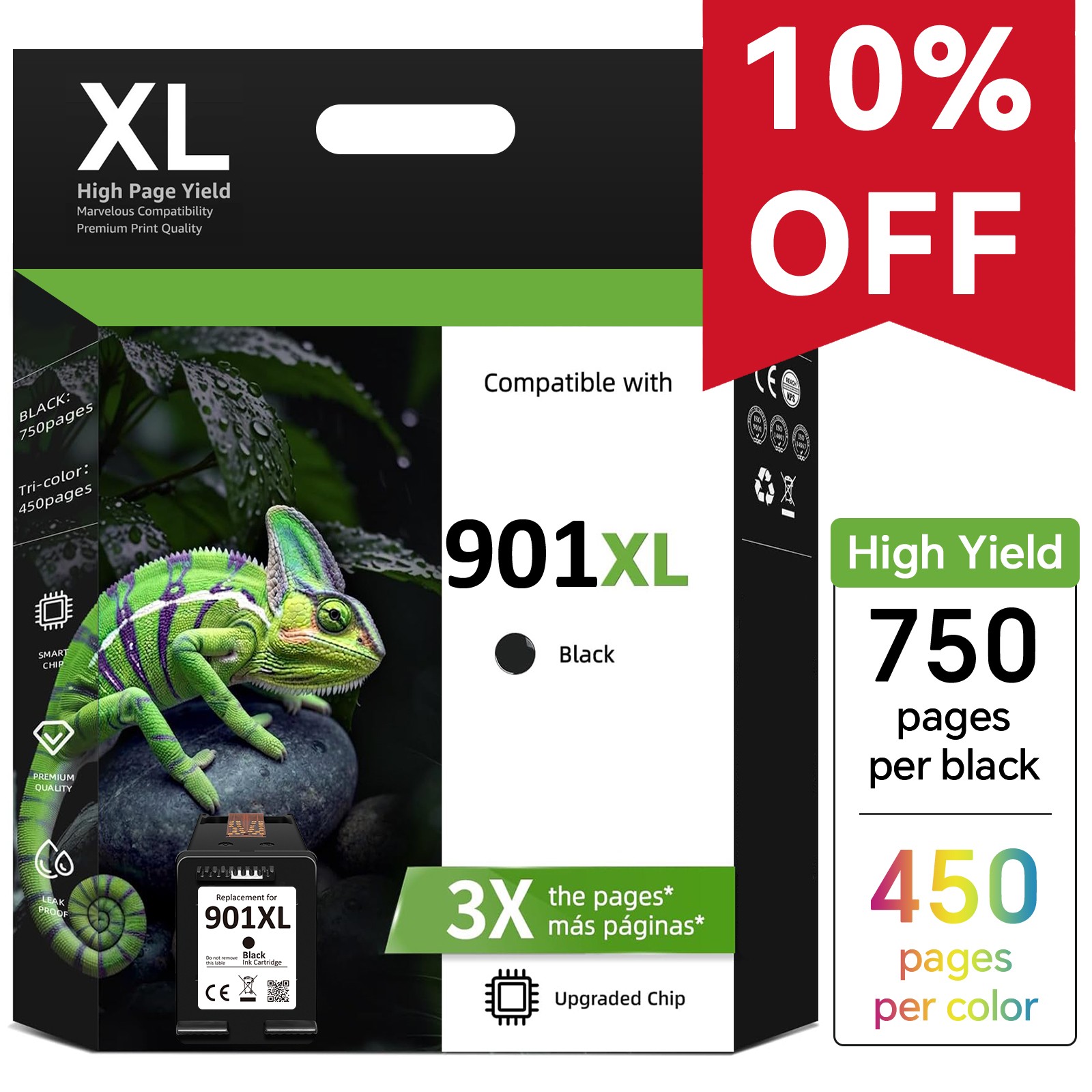 901XL Ink Cartridges for HP 901XL Officejet 4500 J4540 J4550 J4580 J4640 Lot