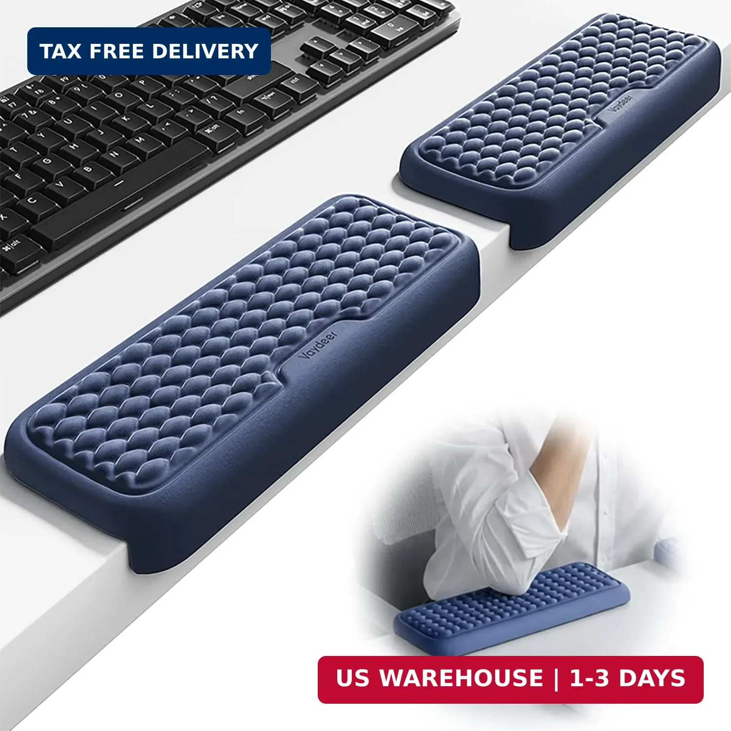 Vaydeer 2Pcs Elbow Pad for Desk, L-Shaped Arm Rest, Ergonomic Elbow Rest