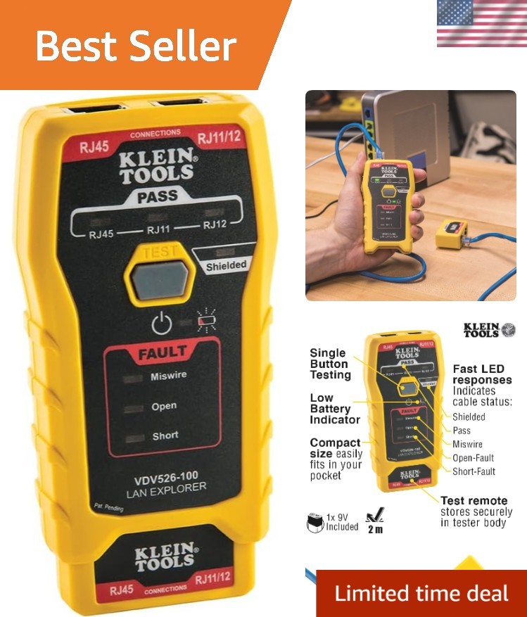 Network LAN Cable Tester VDV Tester LAN Explorer with Remote Portable Compact