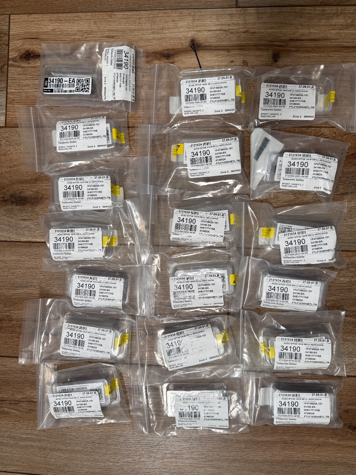 Lot of 19 Nokia 34190-EA AOSD SFP28 10KM SM Transceiver Modules 474902A New