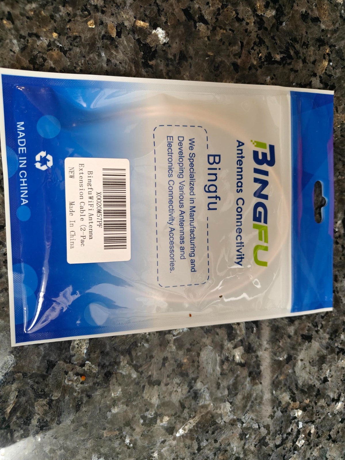 Bingfu RP-SMA Male to RP-SMA Female Bulkhead Mount RG316 12 inch Wifi Router Tra