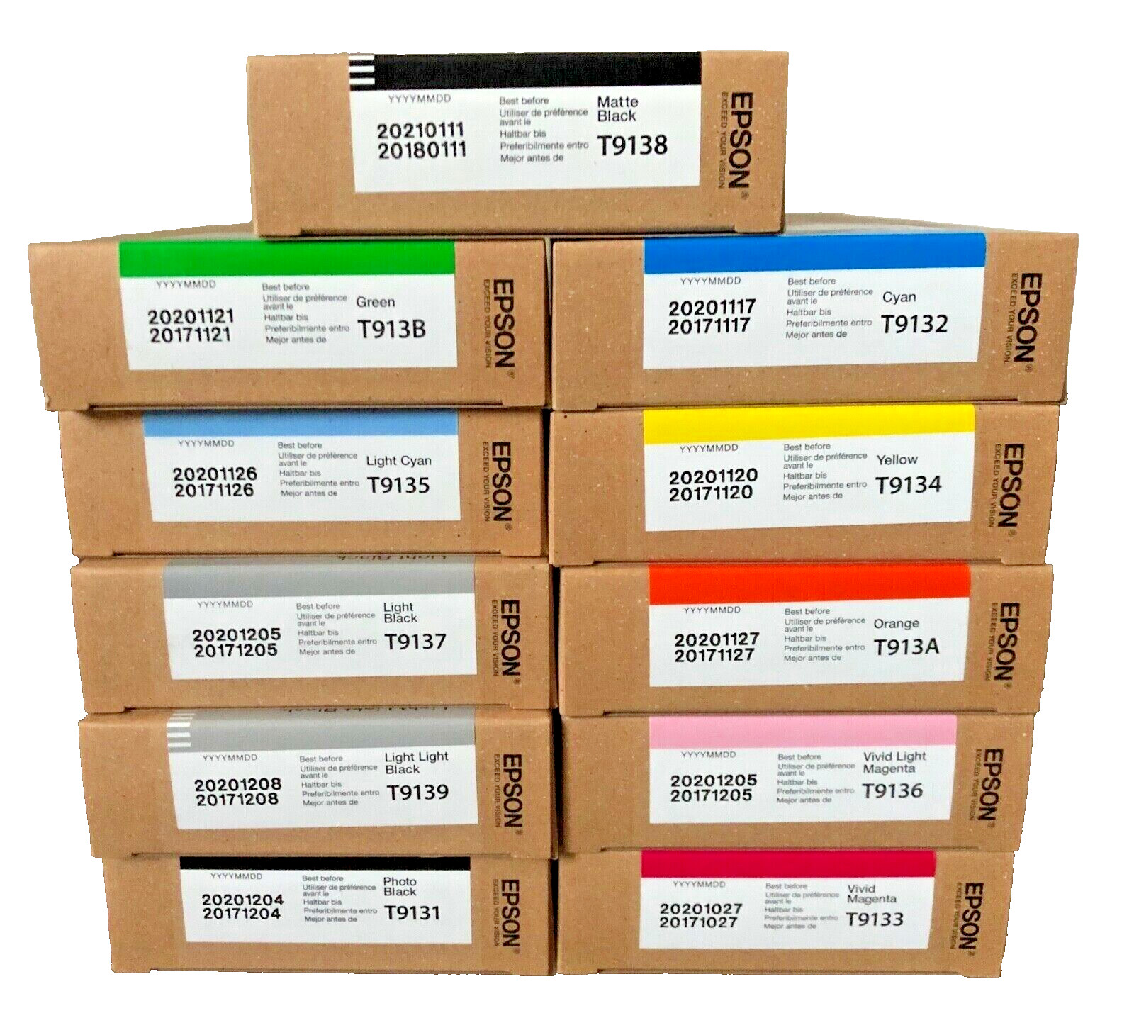 11 x Genuine EPSON SureColor SC-P5000 STD / T9131 T9132 T9133 -T9139 Cartridges