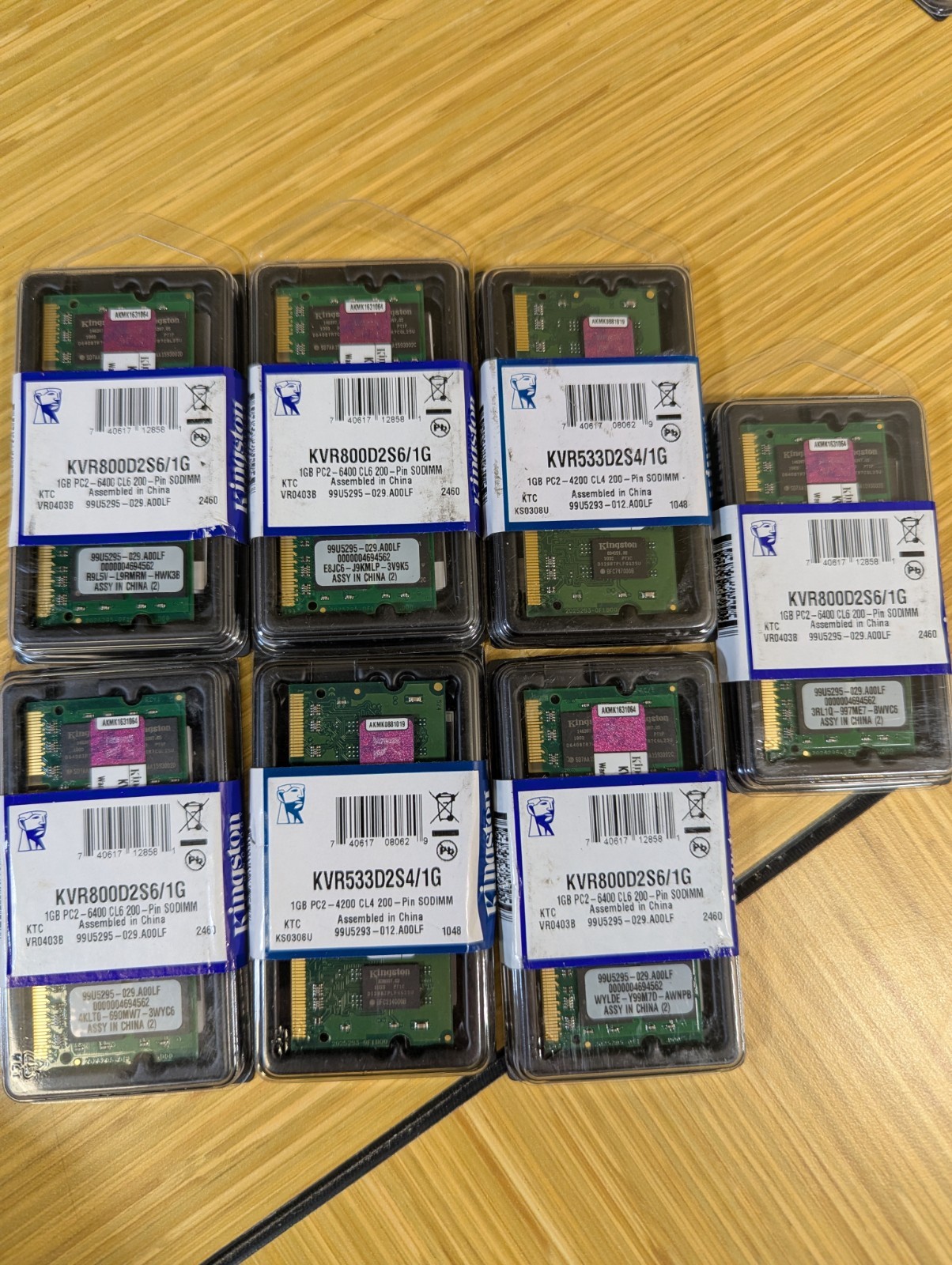 KSE Kingston KVR800D2S6/1G 1GB Memory RAM Lot of 7 New, Sealed