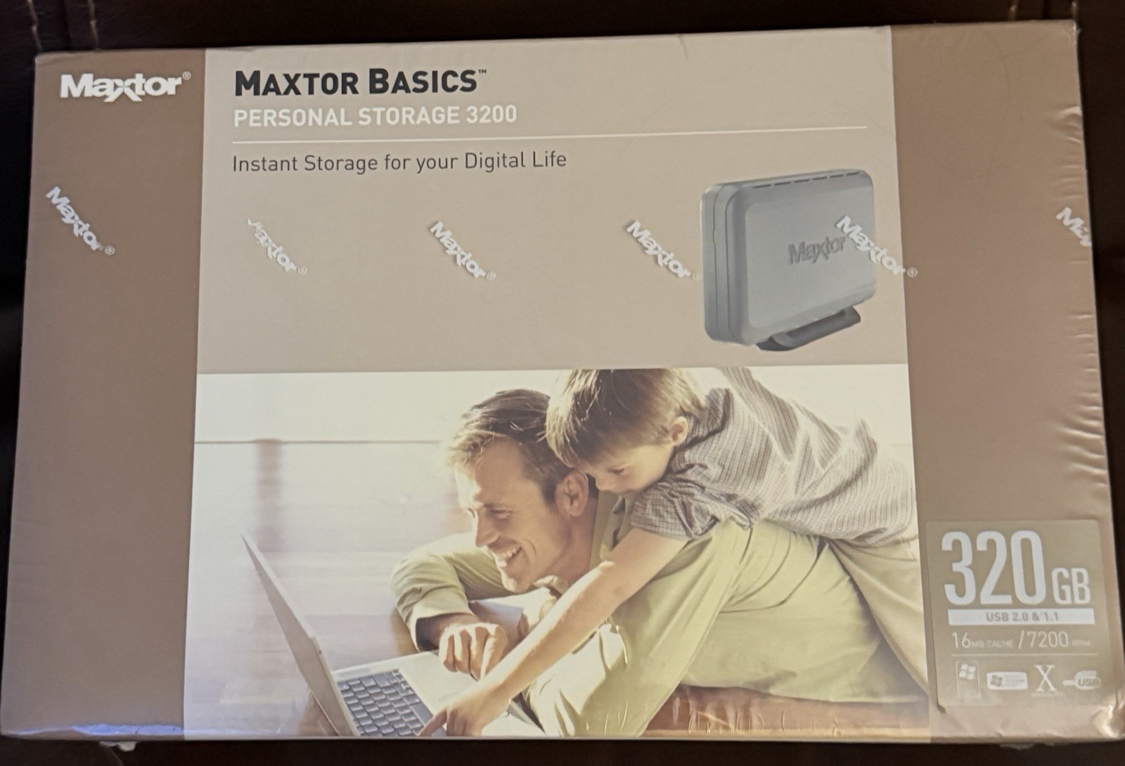 Sealed Box-MAXTOR Personal Storage 3200 External Hard Drive 320GB New In Box