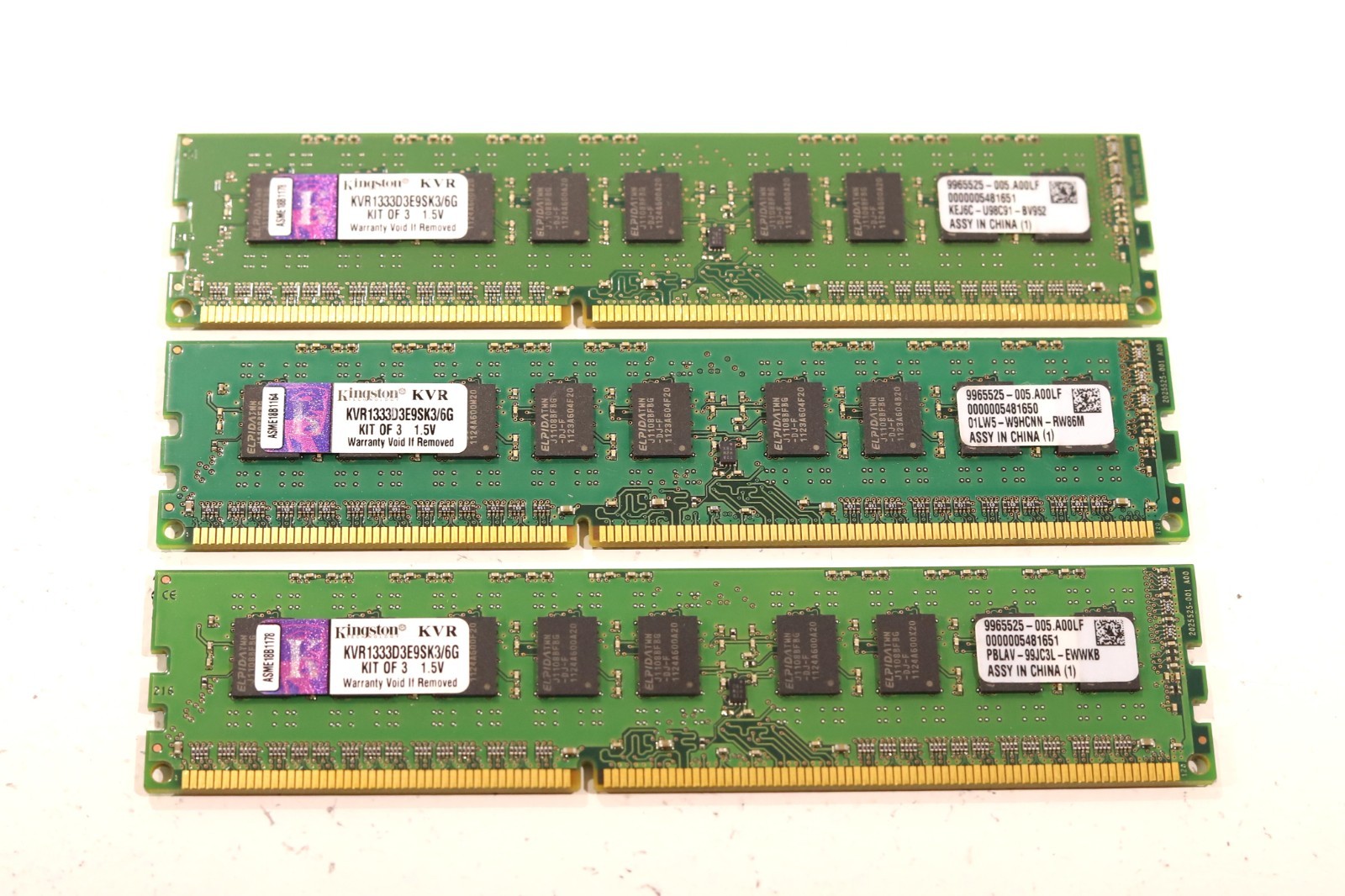 Kingston 6GB (3x2GB) 2Rx8 PC3-10600 DDR3-1333MHz ECC Memory KVR1333D3E9SK3/6G