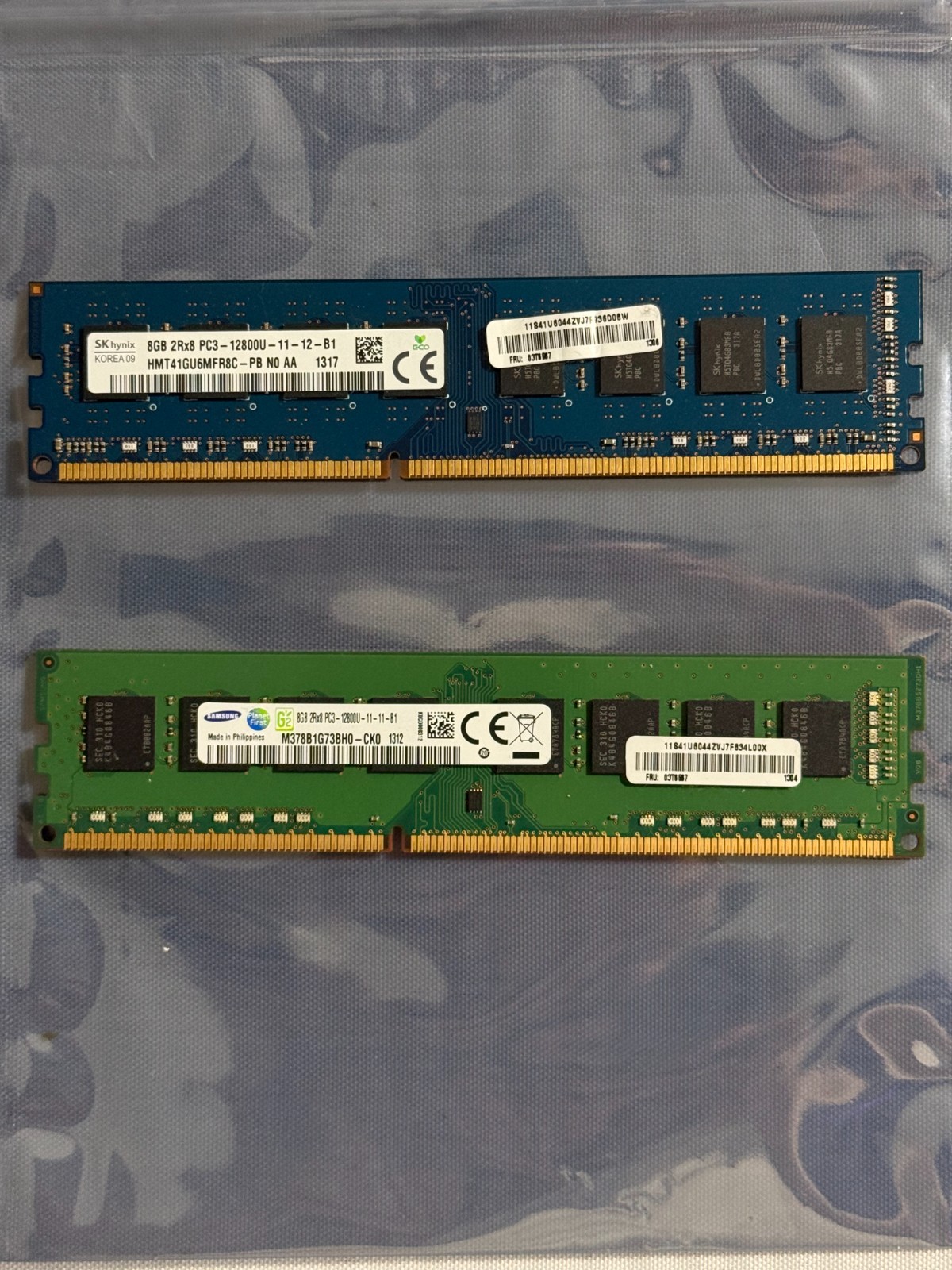 168--8GB 2Rx8 PC3-12800U, SK hynix & SAMSUNG, MIXED SET OF 2