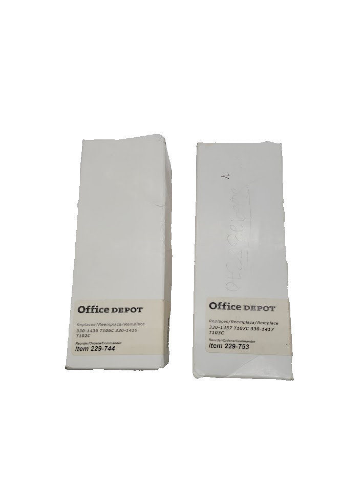 Lot of 2 Office Depot Toner Replaces 330-1437 T107C 330-1417 T103C