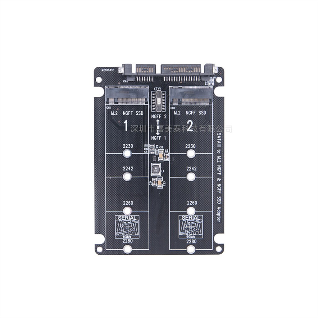 Double Port M.2 SSD to Sata 7+15 22PIN Expansion  Card M.2 to 2.5" SATA3.0 6Gbps