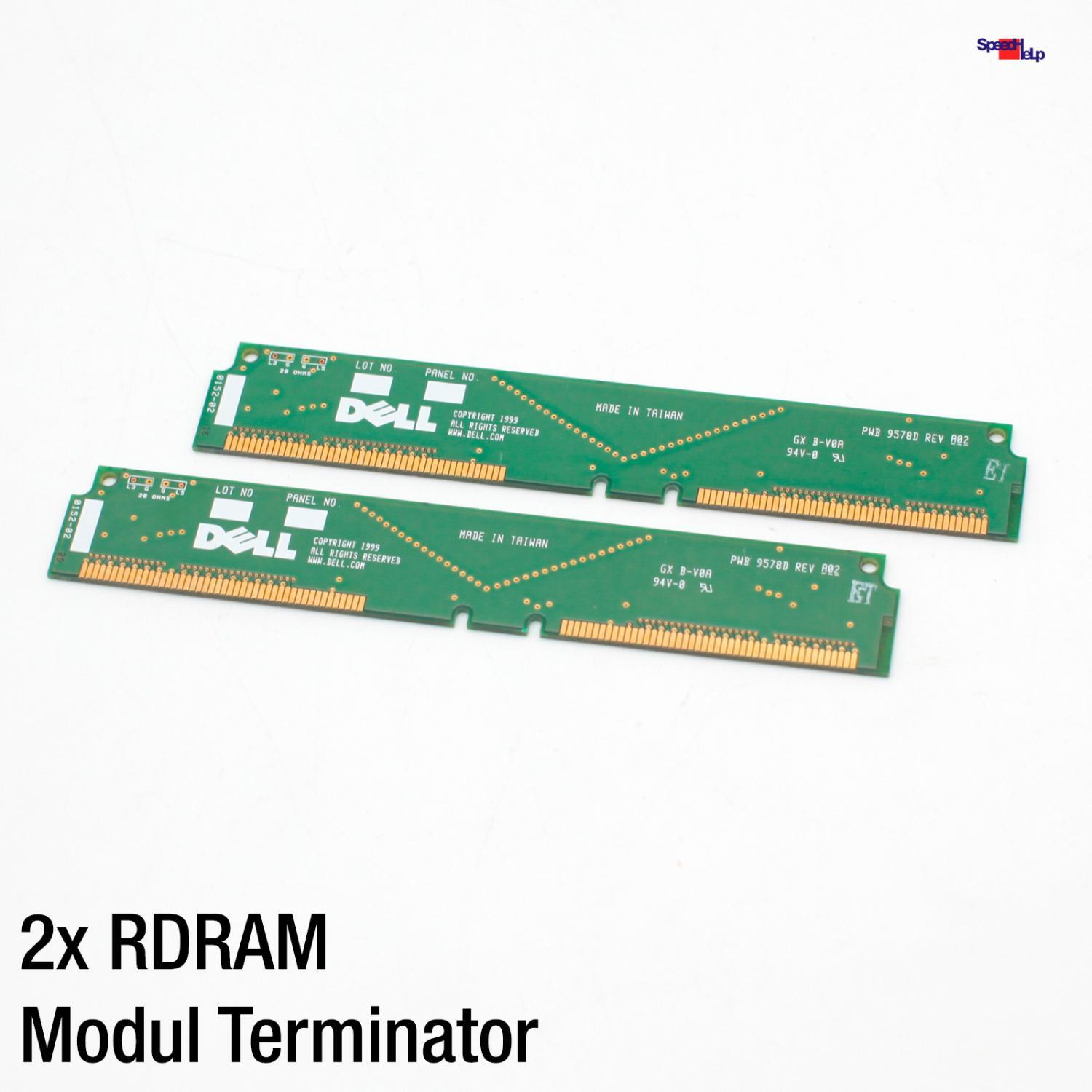 2x Module Terminator Dell for Rambus RDRAM PC800 RIMM Server RAM