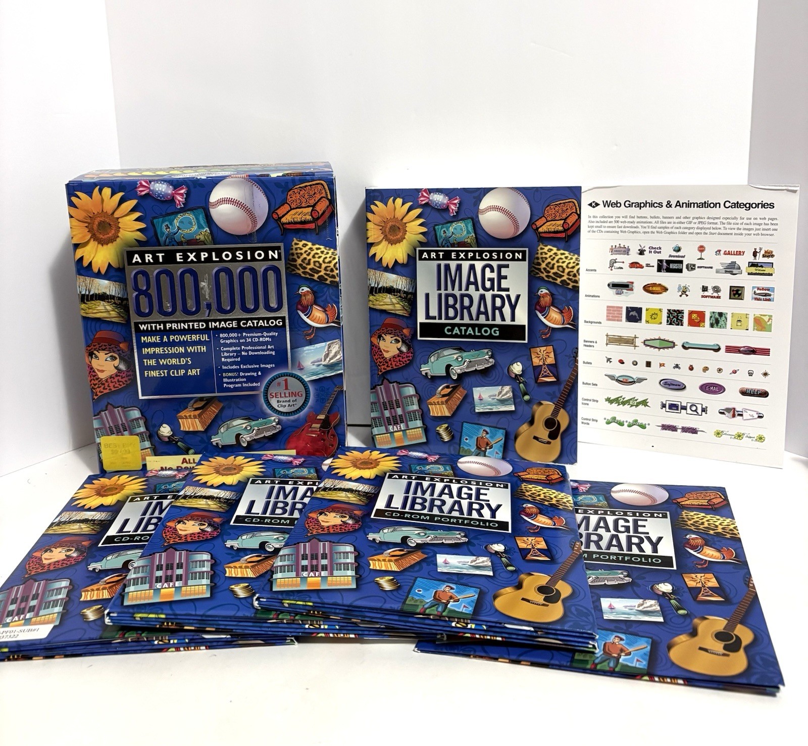 Nova Development Art Explosion 800,000 Images 34 CD Book Catalog NEW Damaged Box