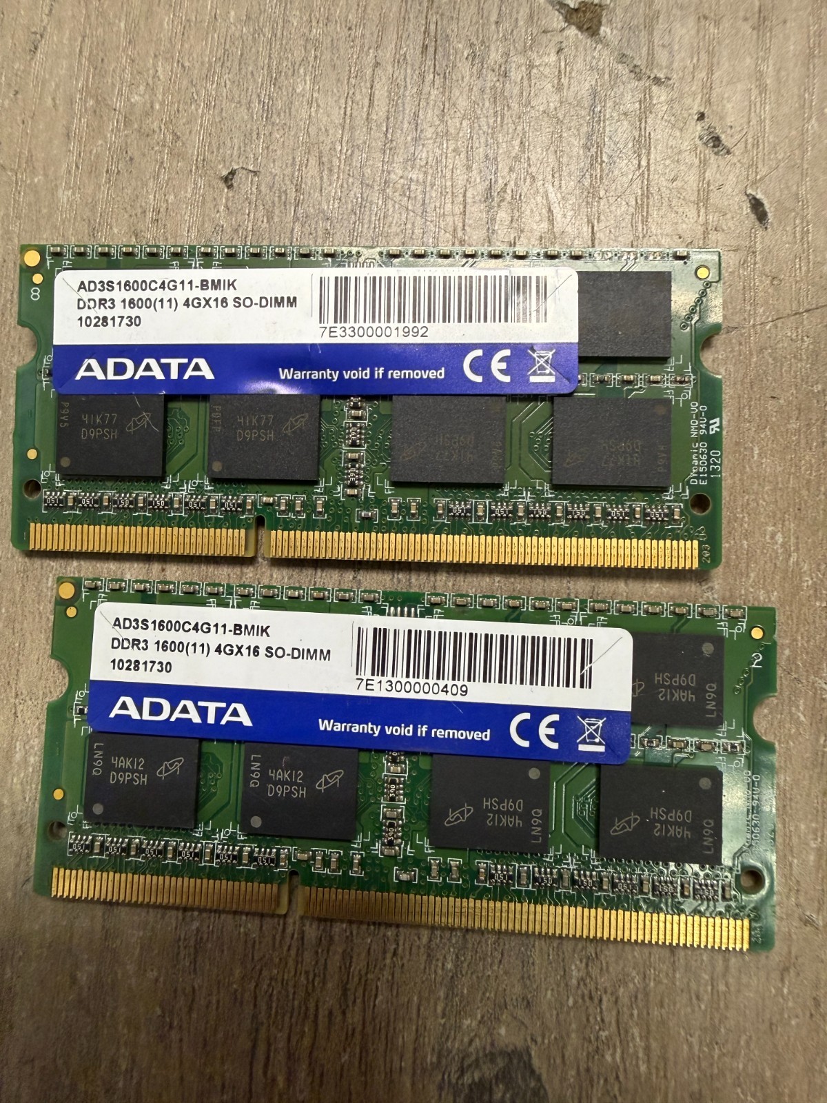 ADATA AD3S1600C4G11-BMIK 4GBX16 8 GB Total (4GBX2)
