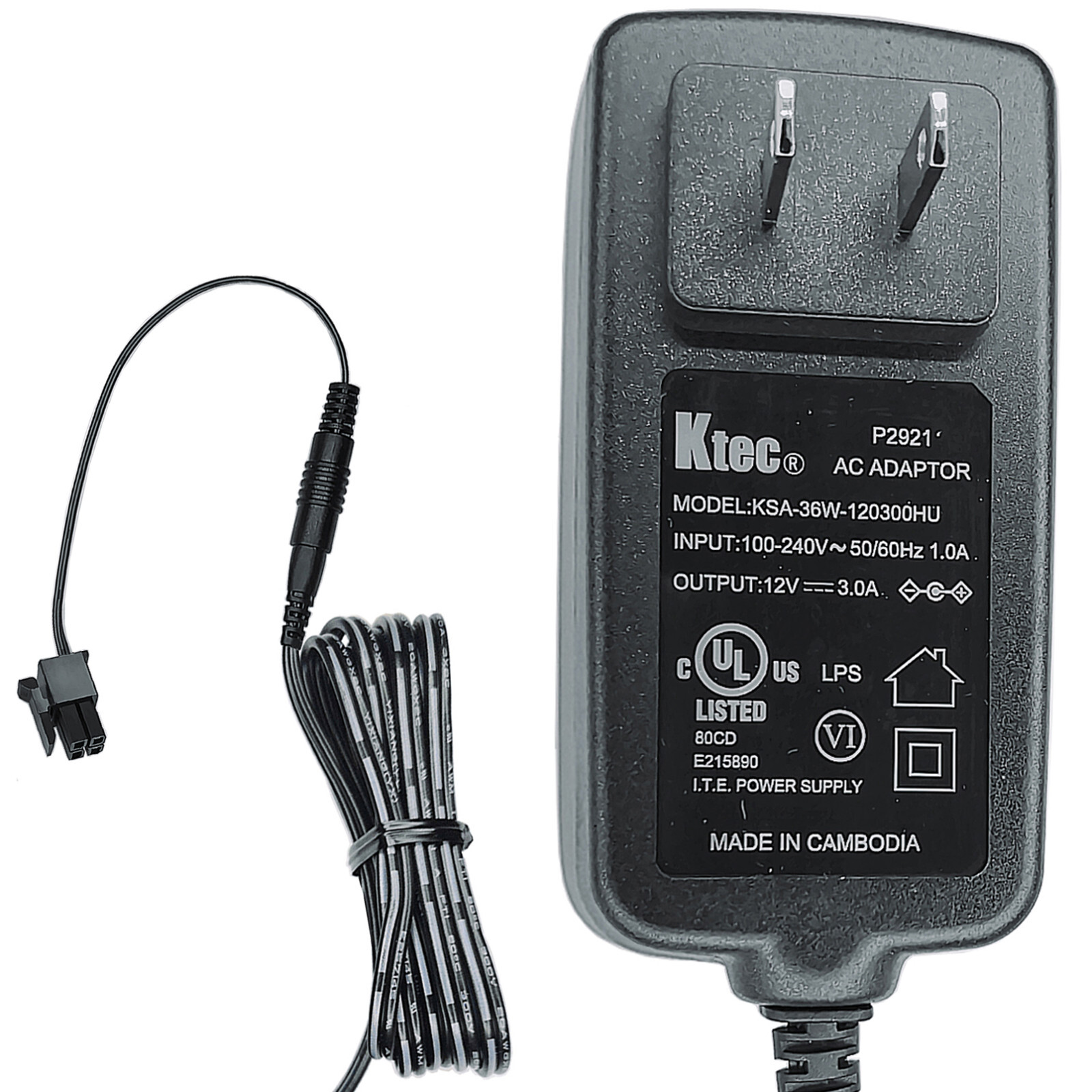 OEM Ktec 4-Pin AC Adapter For Cradlepoint All 12V Versions of IBR Series Router