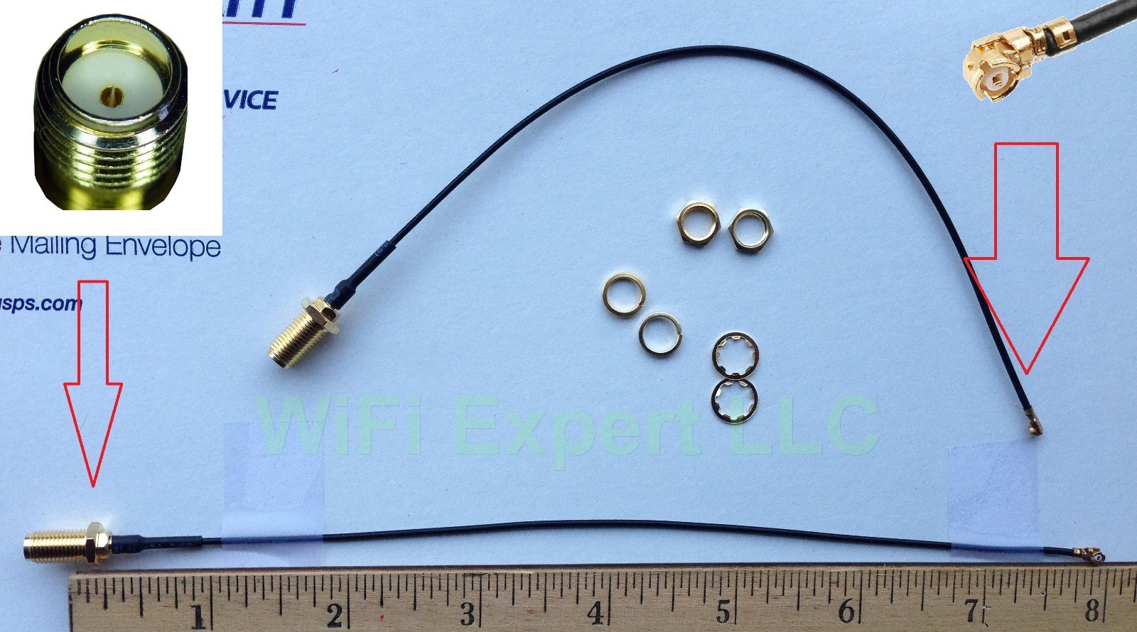 2X 1.37 U.FL Mini PCI to SMA Pigtail Antenna WiFi GPS Cable 8 Inches (20cm) USA