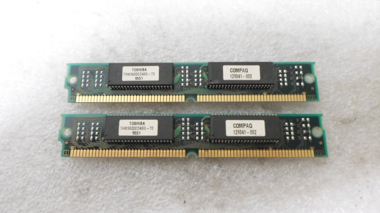 Compaq Toshiba 129041-002 THM3620C0ASG-70 EDO Memory RAM - LOT OF 2