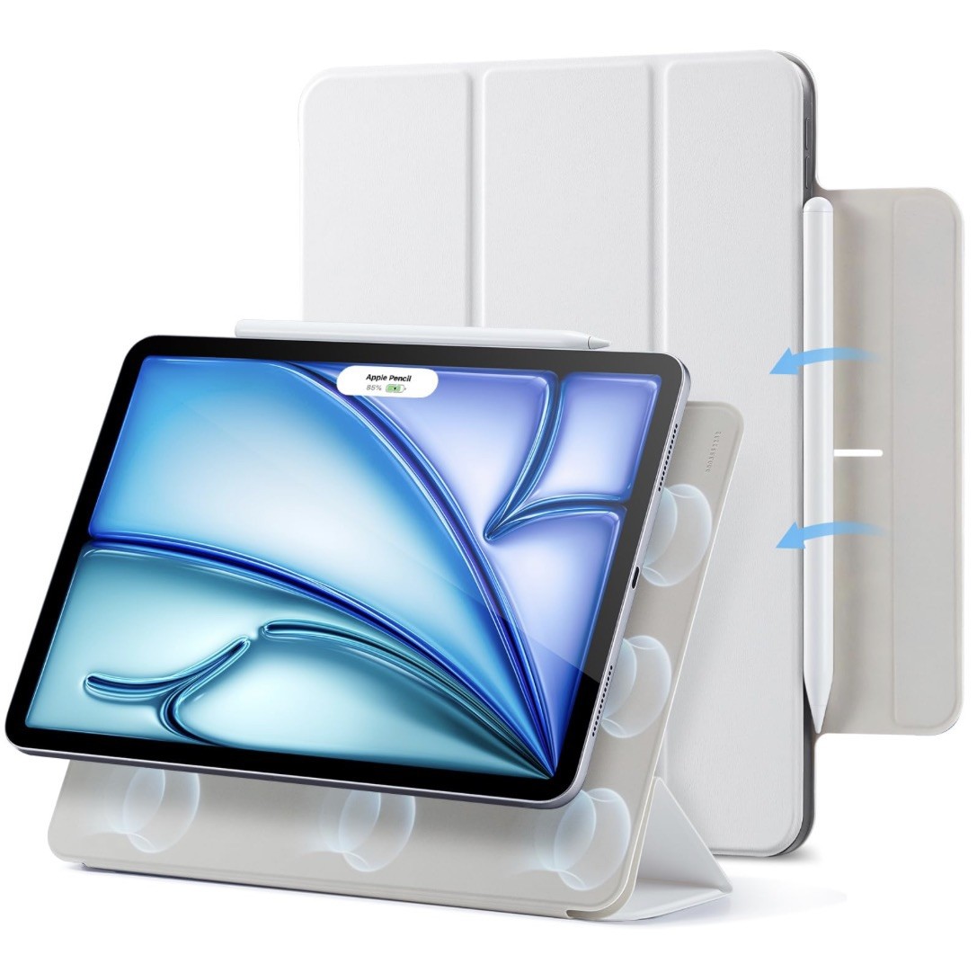ESR iPad Air 11” M3/M2 Case 2024/2025, Magnetic Attachment, Slim Trifold Stand