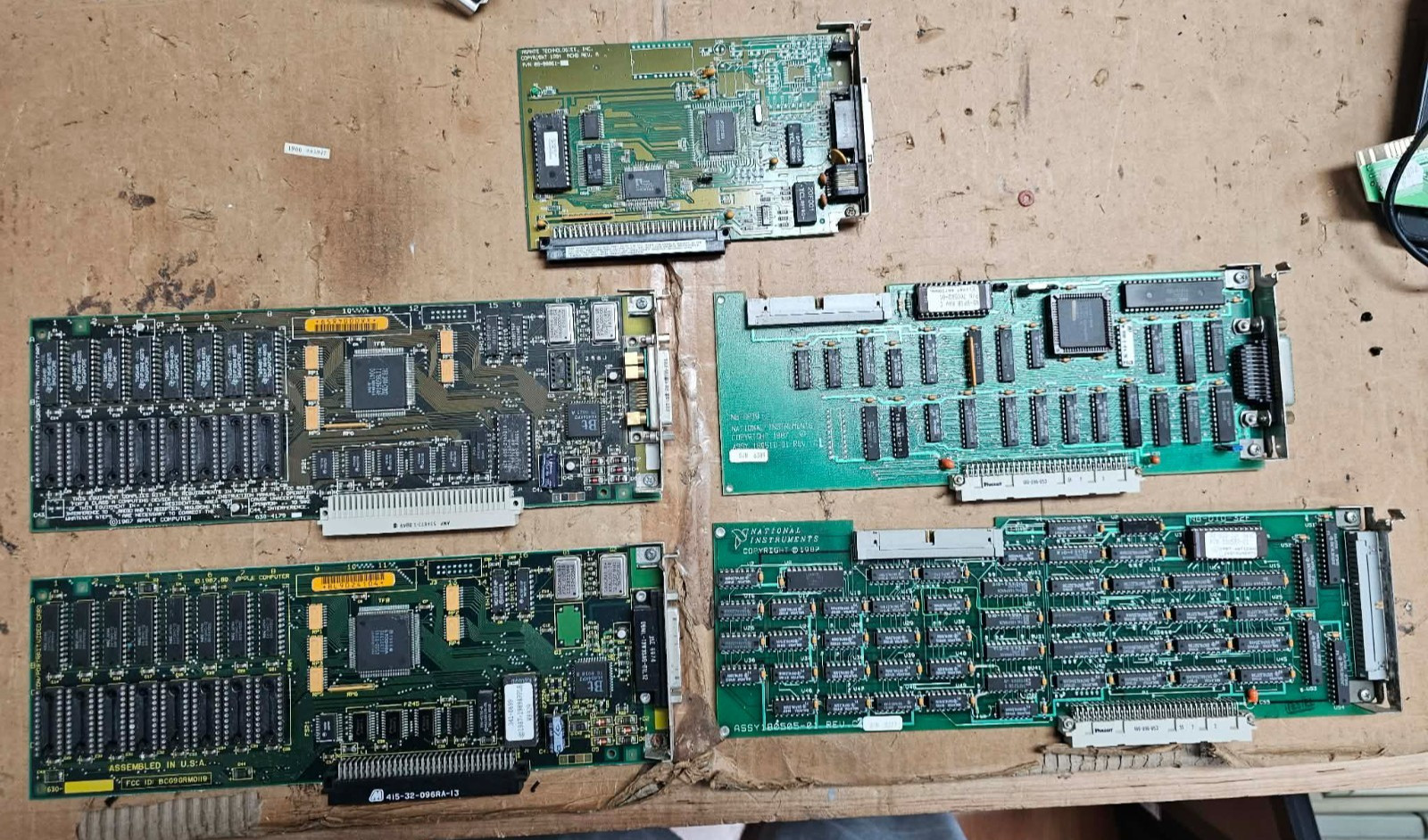 5x Vintage Apple Macintosh II NuBus Cards 630-4179 NI GPIB DIO Asante Ethernet