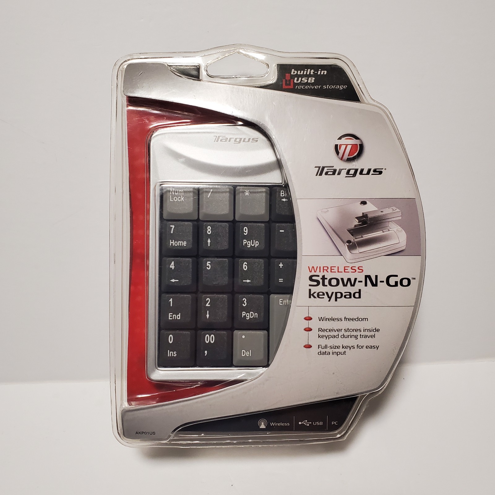 Targus Wireless Stow-n-Go USB Keypad Model AKP01US Computer Number Pad READ DESC