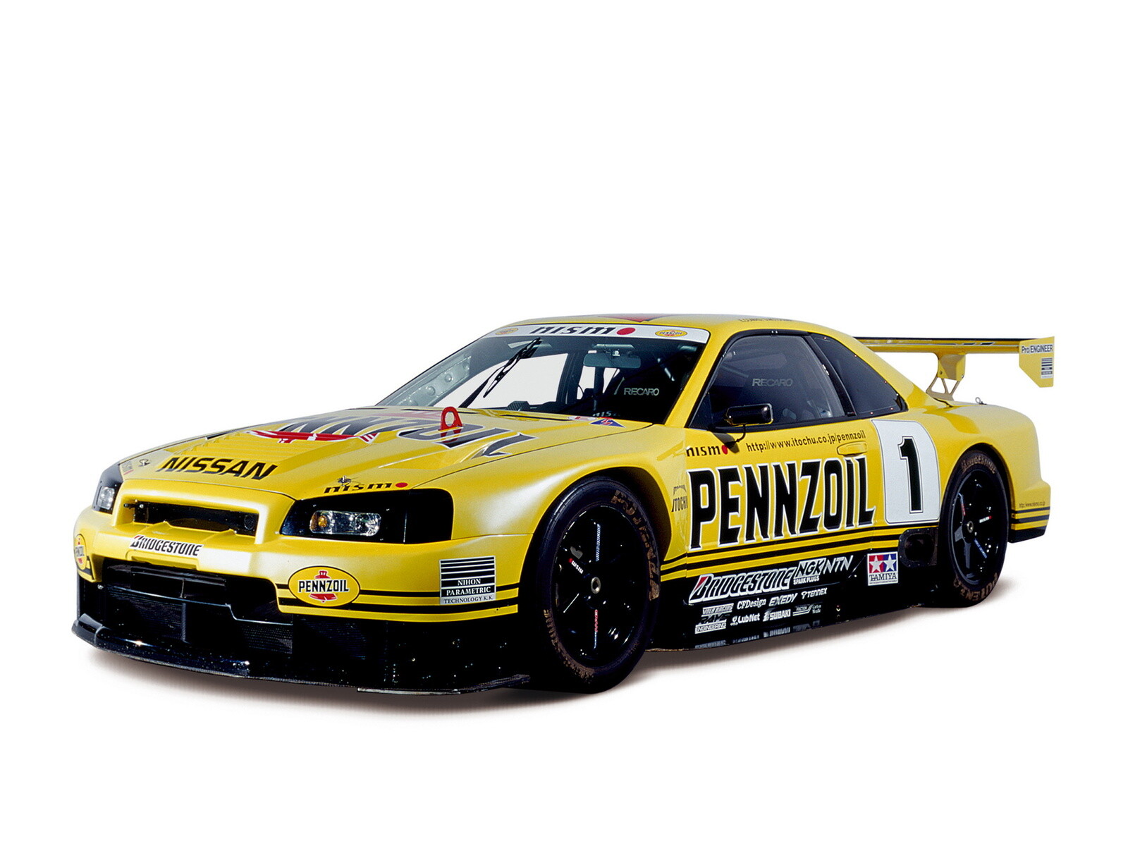 Cars 1999 nissan skyline gt r jgtc bnr34 race Desk Mat Stitched