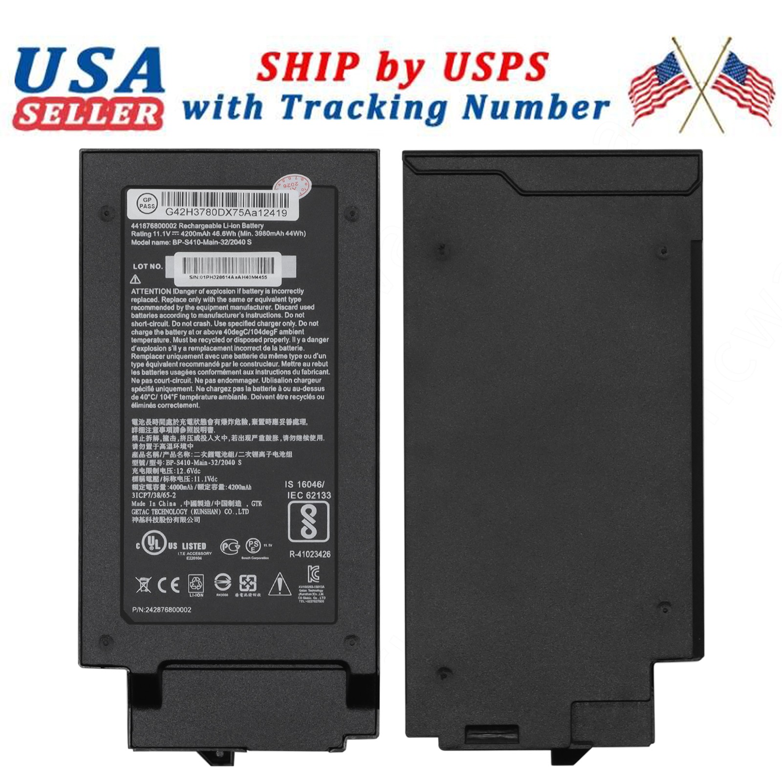 New Battery 441876800002 4200mAh For GETAC S410, GBM6X2, BP-S410-MAIN-32/2040 S