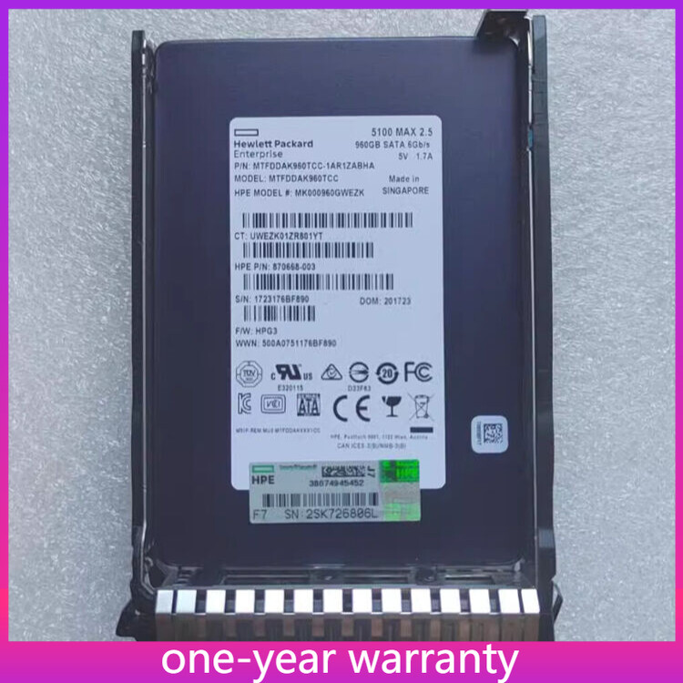 HPE 875474-B21 875865-001 960GB SATA 6G MIXED USE SFF (2.5IN) SC DS SSD