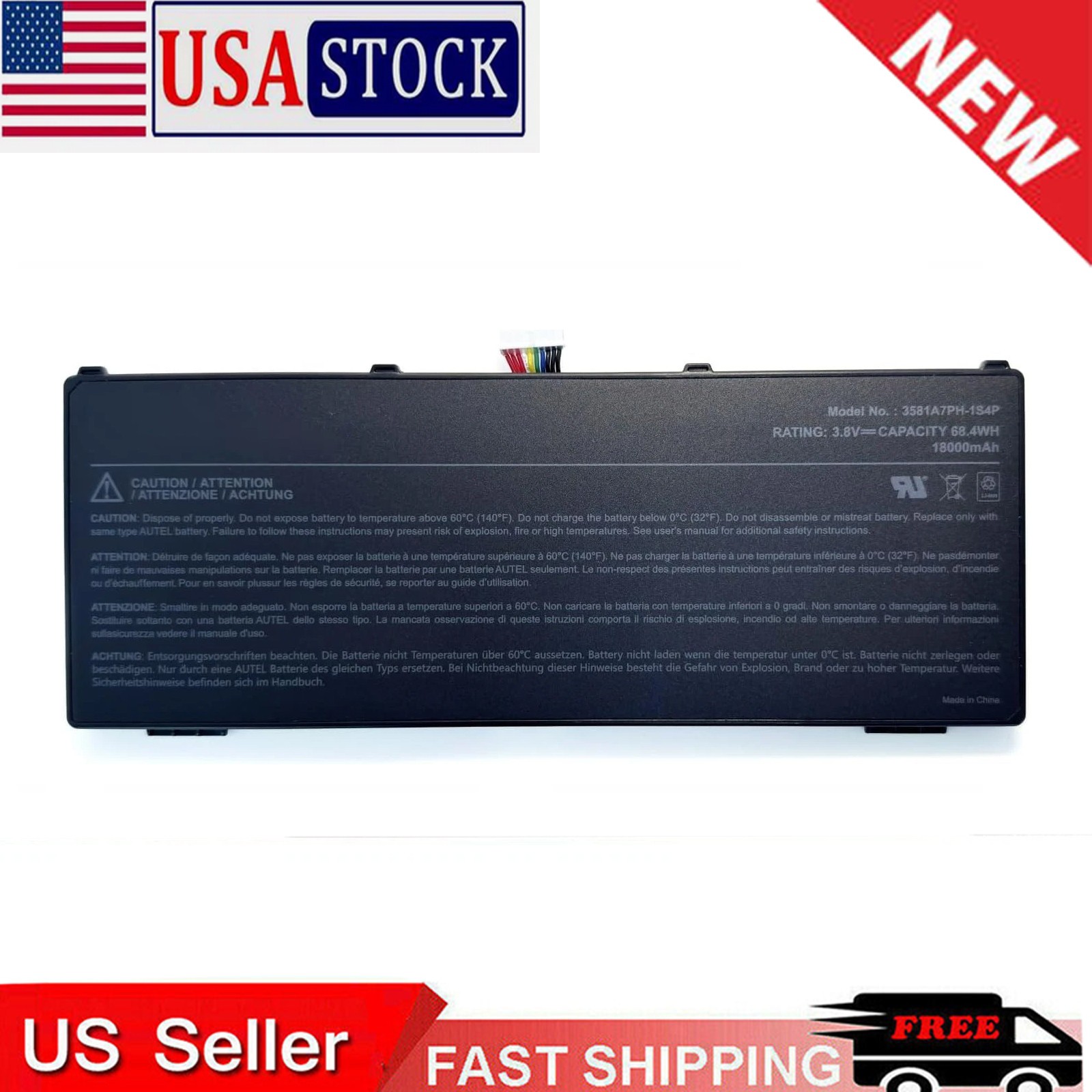 For AUTEL MaxiSYS Ultra MLP3581107-1S4P 3581A7PH-1S4P battery 3.8V 18000mAh