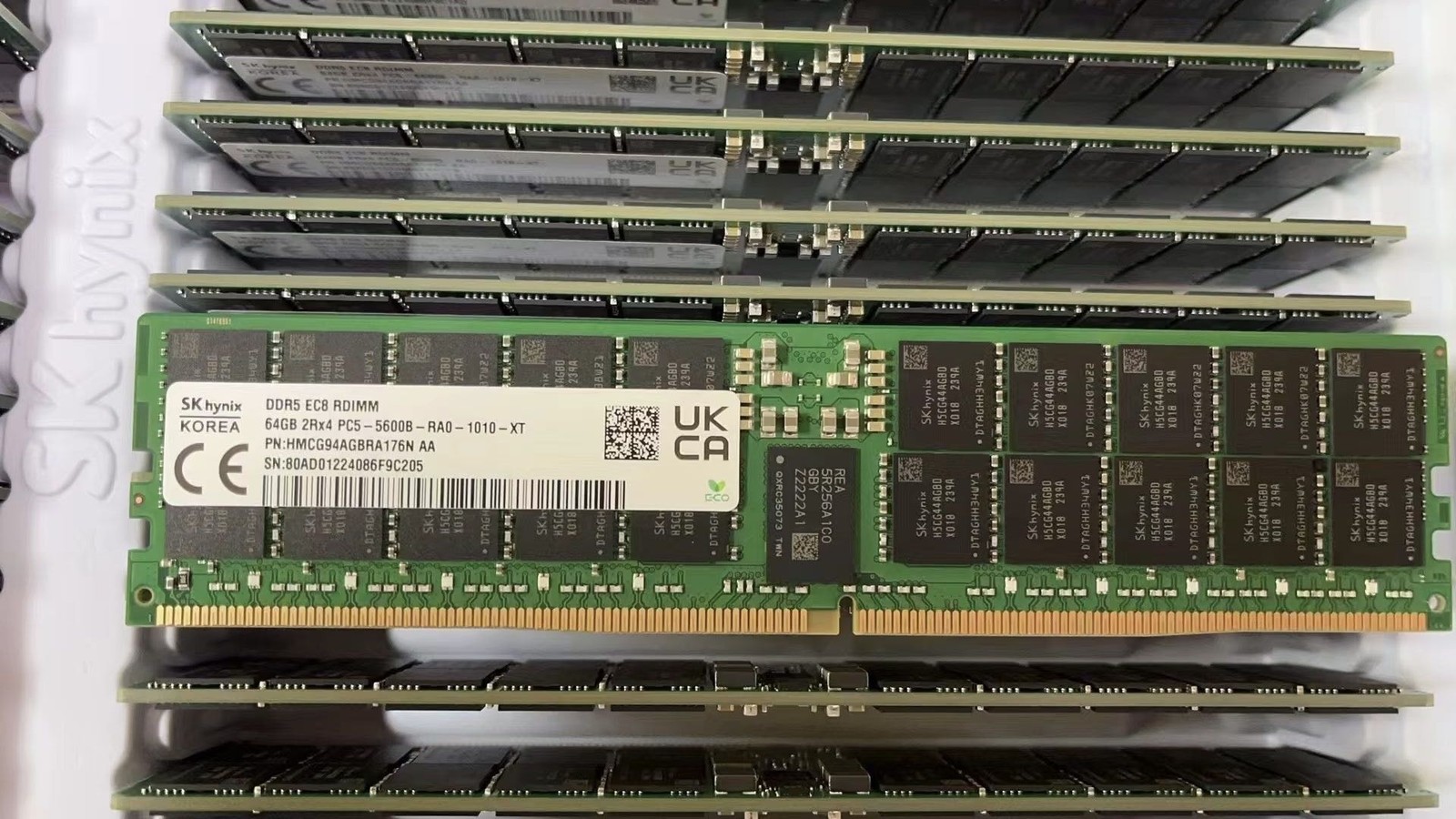 3pcs SKhynix 64GB RAM EC8 RDIMM 2Rx4 DDR5 PC5-5600B REG Sever Memory