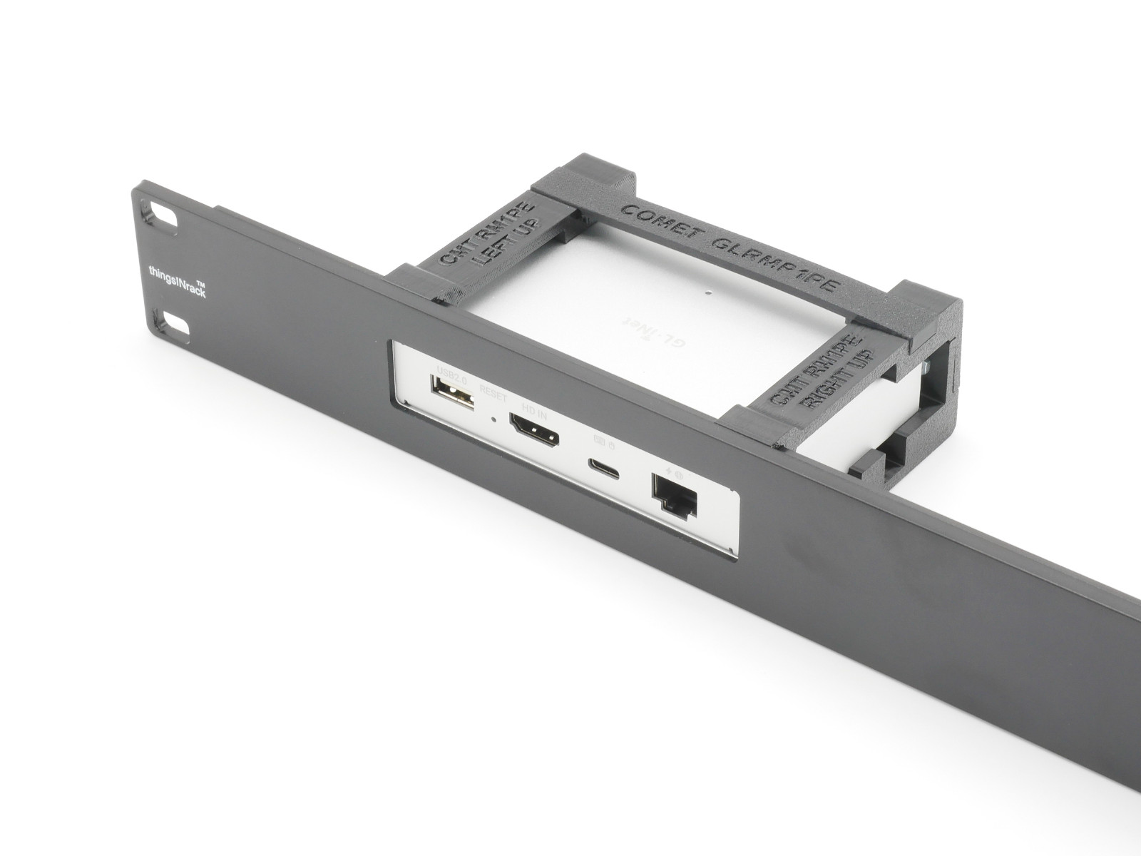Rack mount for GliNet Comet RM1PE 1-4 pcs - color option - 19 inch 1U