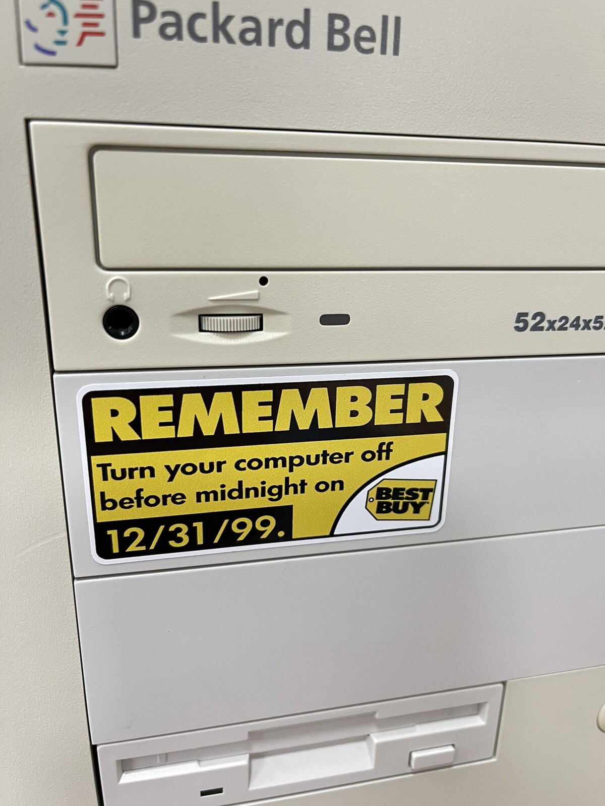 REMEMBER Turn Your Computer Off Best Buy Y2K Case FLAT Sticker Retro 586 PC Bug
