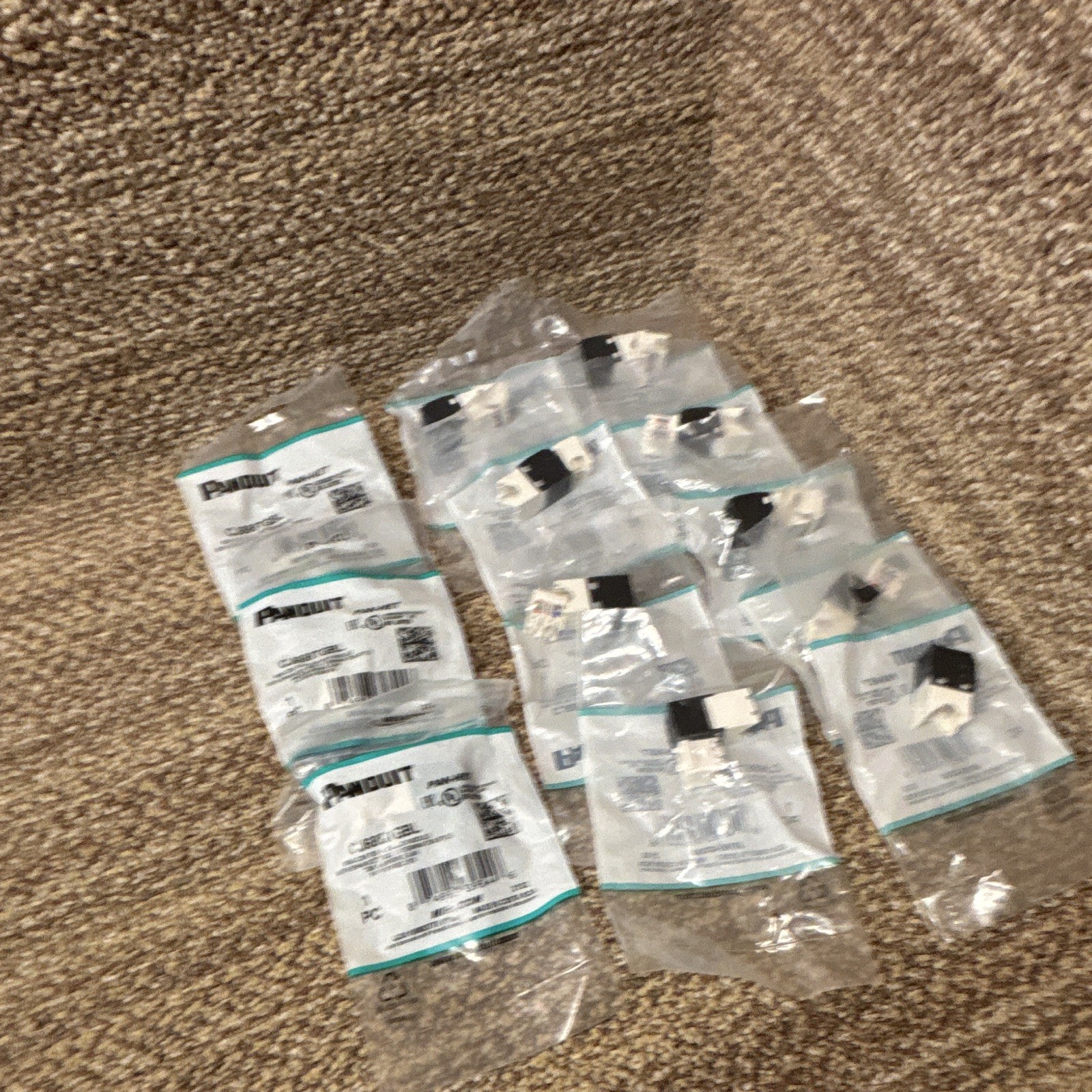 Lot of 12 black Panduit CJ688TGBL Mini-Com TX6 Plus Cat 6 RJ-45