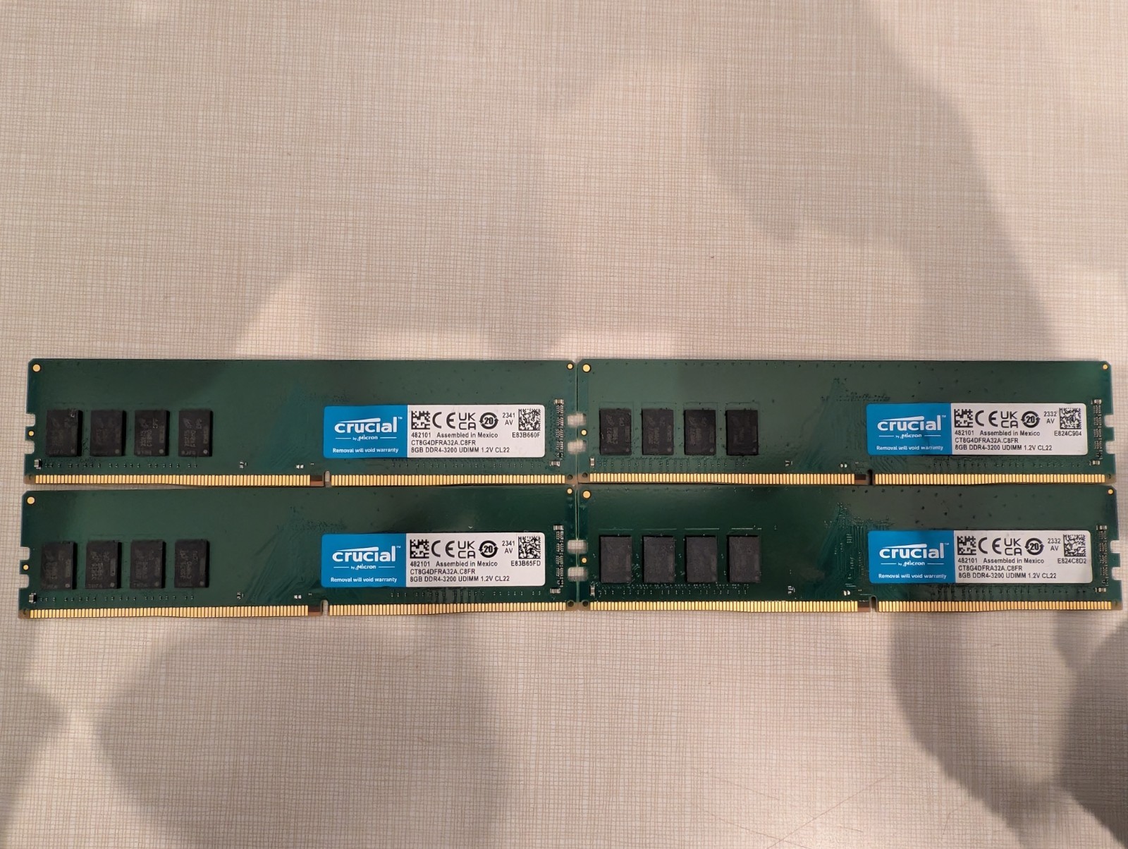 Crucial 8GB DDR4-3200 Desktop RAM UDIMM CT8G4DFRA32A.C8FR- Tested