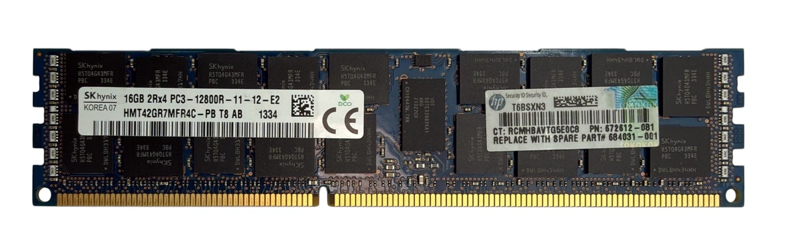 SK Hynix 16GB (1x16GB) PC3-12800R DDR3-1600 Server Memory HMT42GR7MFR4C-PB