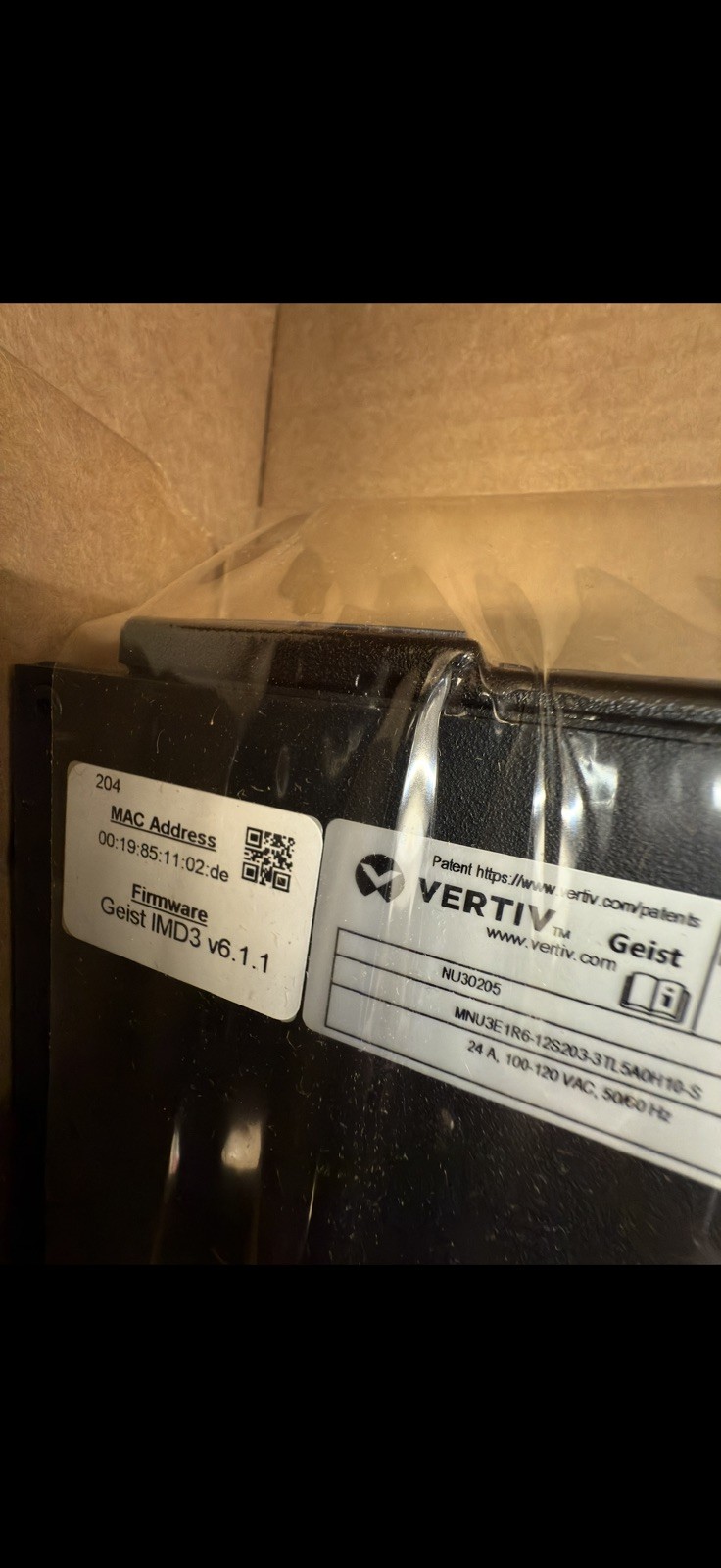 Vertiv Geist MNU3E1R6-12S203-3TL5A0H10-S rPDU 12-Outlet Monitored 120V 30A NU302