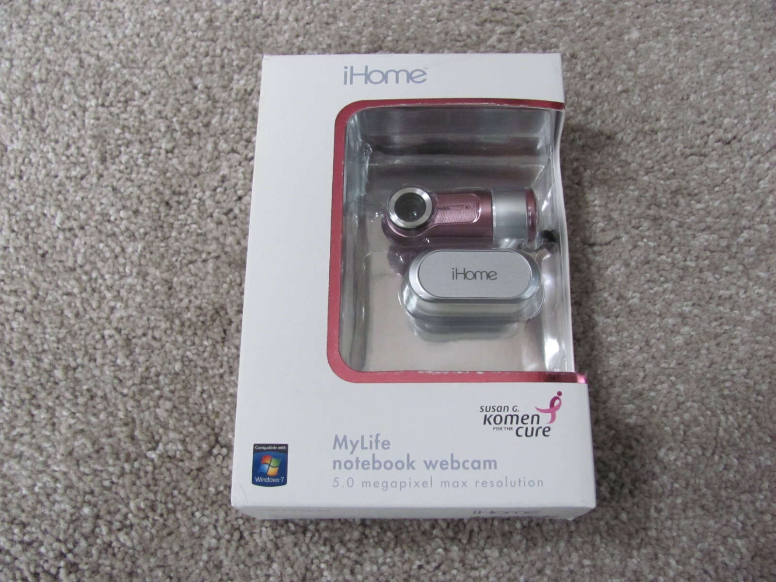 Brand New iHome Mylife Notebook Webcam 5.0MP Pink IH-W312NP