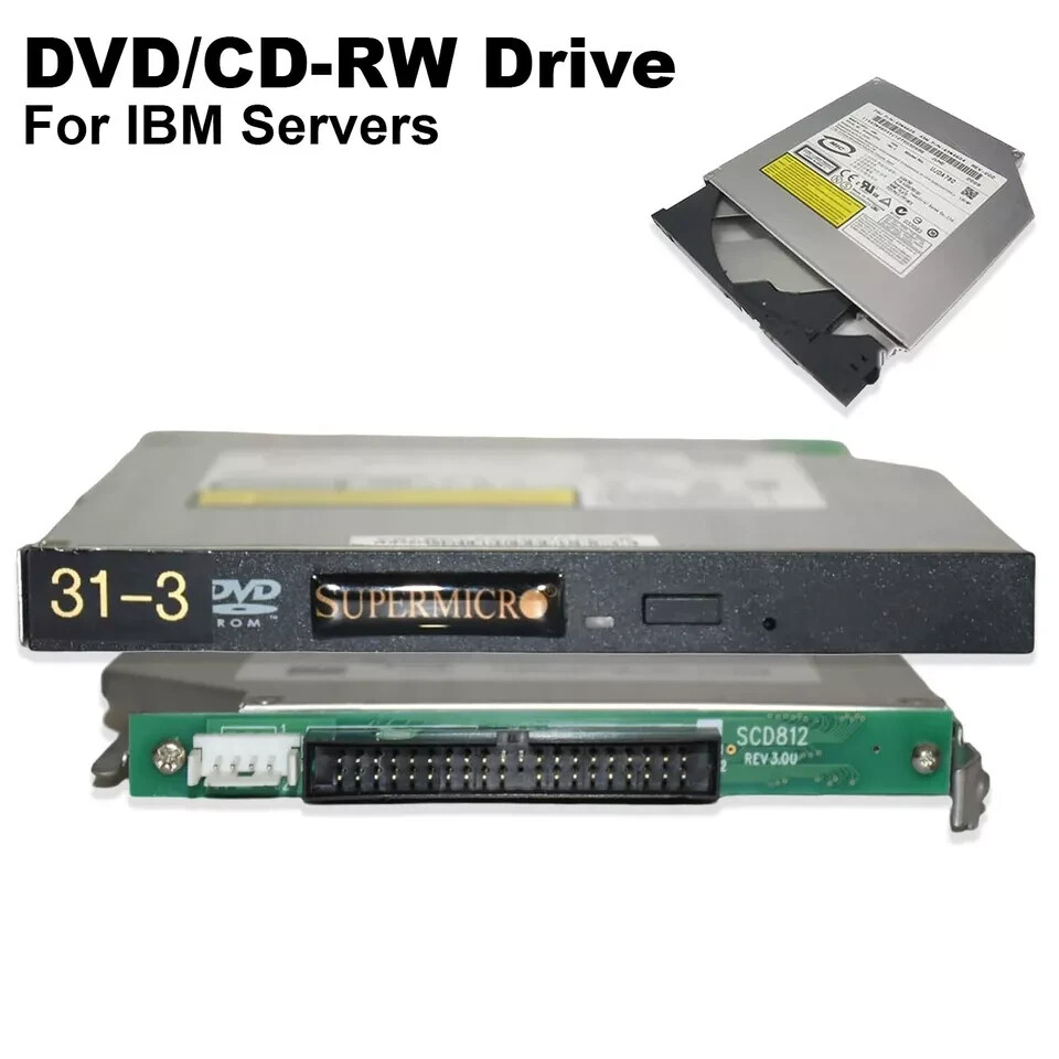 Genuine Supermicro DVD/CDRW IDE Drive w/SCD812 & Mounting Rails