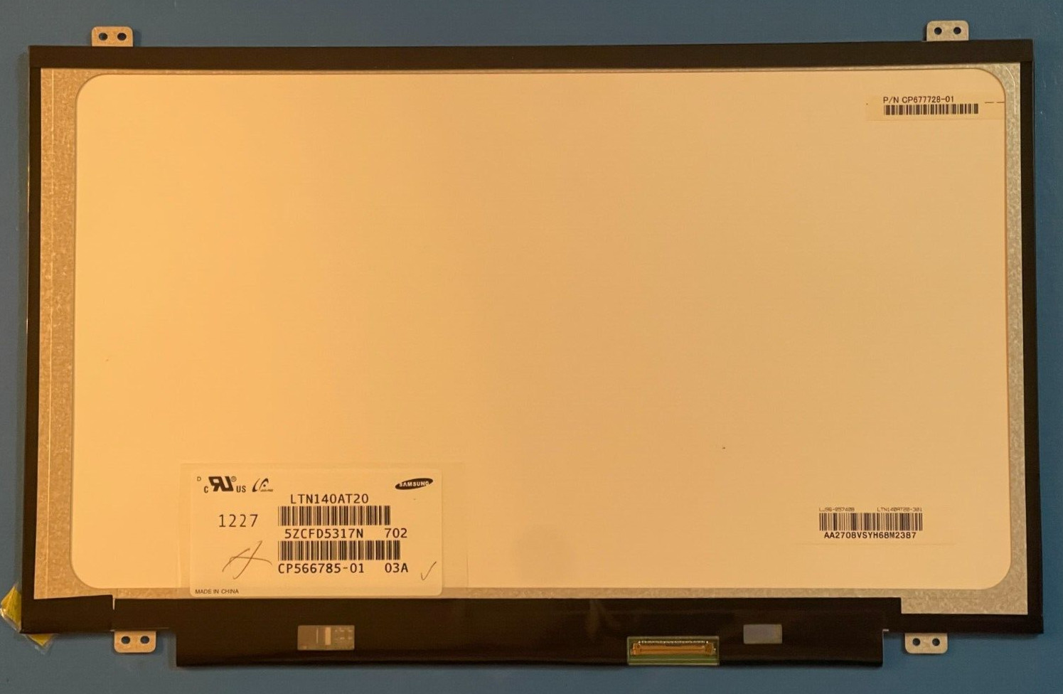 SAMSUNG LTN140AT20-301 14" LCD DISPLAY PANEL HD (1366x768) MATTE ANTI-GLARE