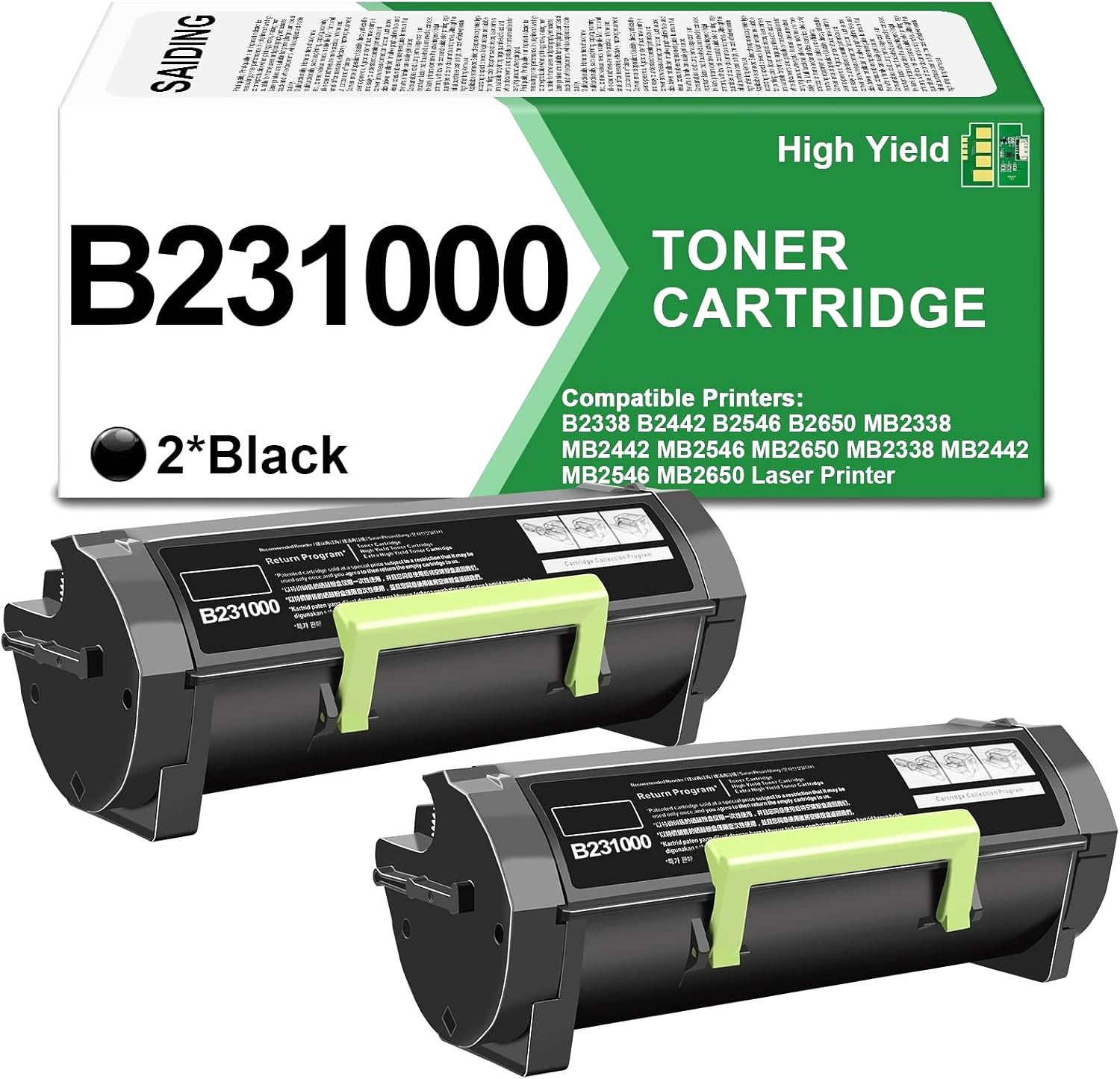 B231000 Black Toner Cartridge for with Lexmark B2338/B2442/B2546/B2650 MB Series