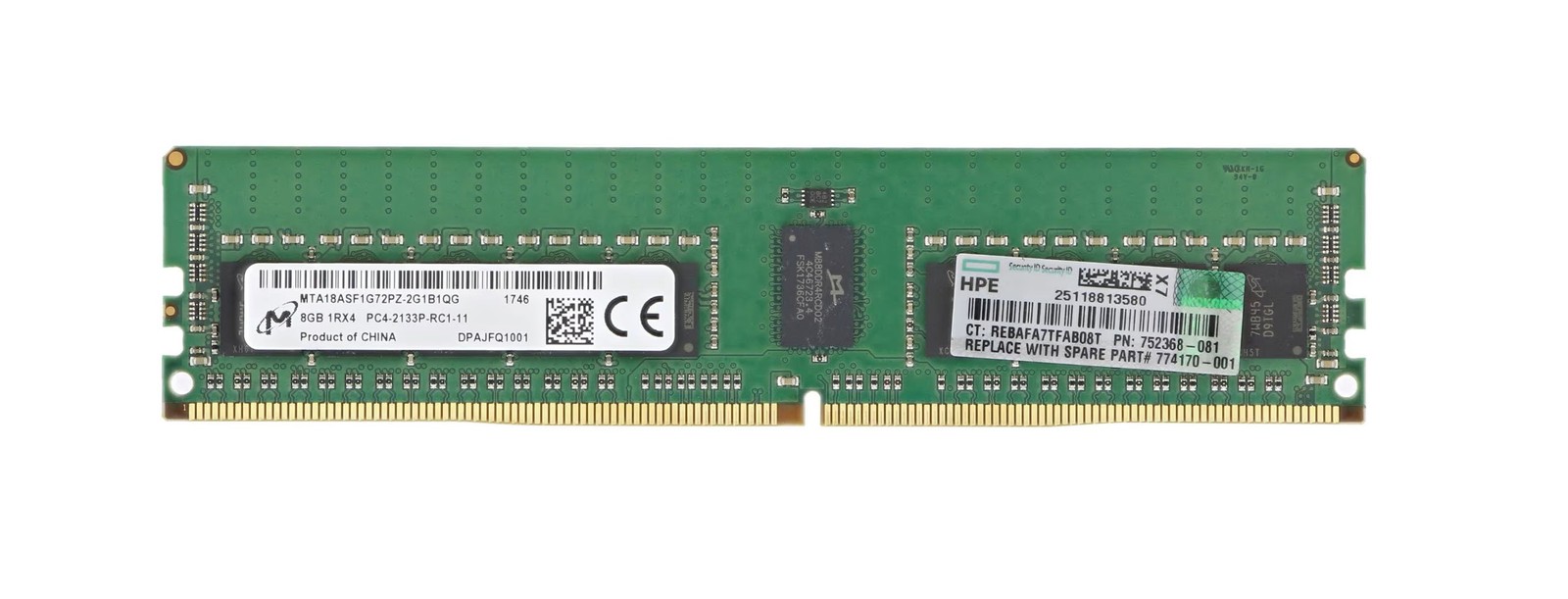 RAM HPE 8GB 1Rx4 PC4-17000 DDR4 RDIMM 2133MHz 752368-081