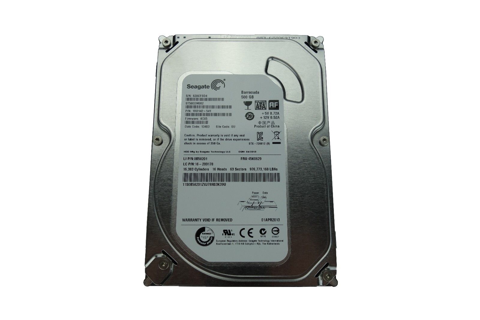 Lenovo 500GB 7.2K SATA 3.5" Hard Drive 45K0629